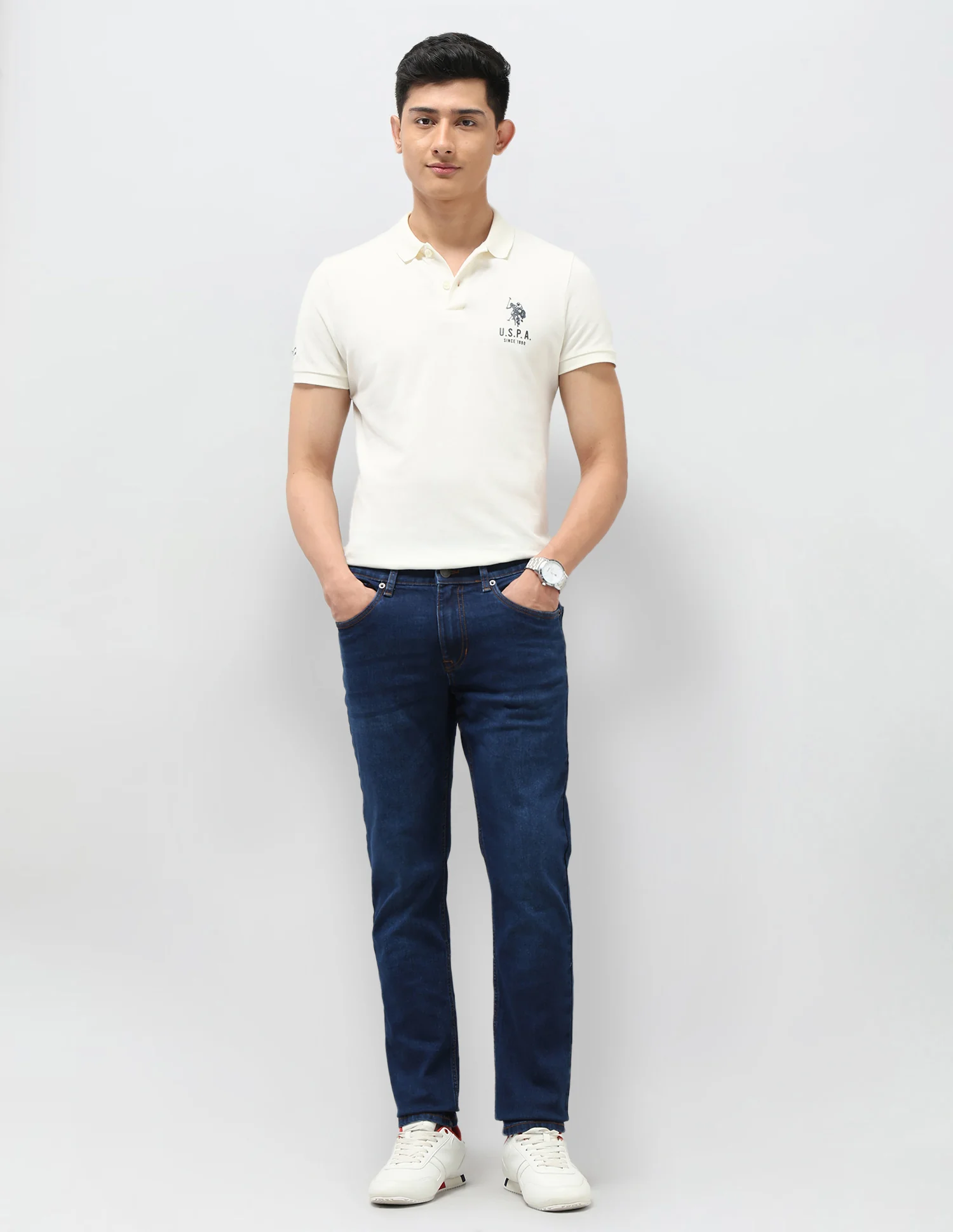 Brandon Slim Tapered Fit Blue Jeans - Image 3