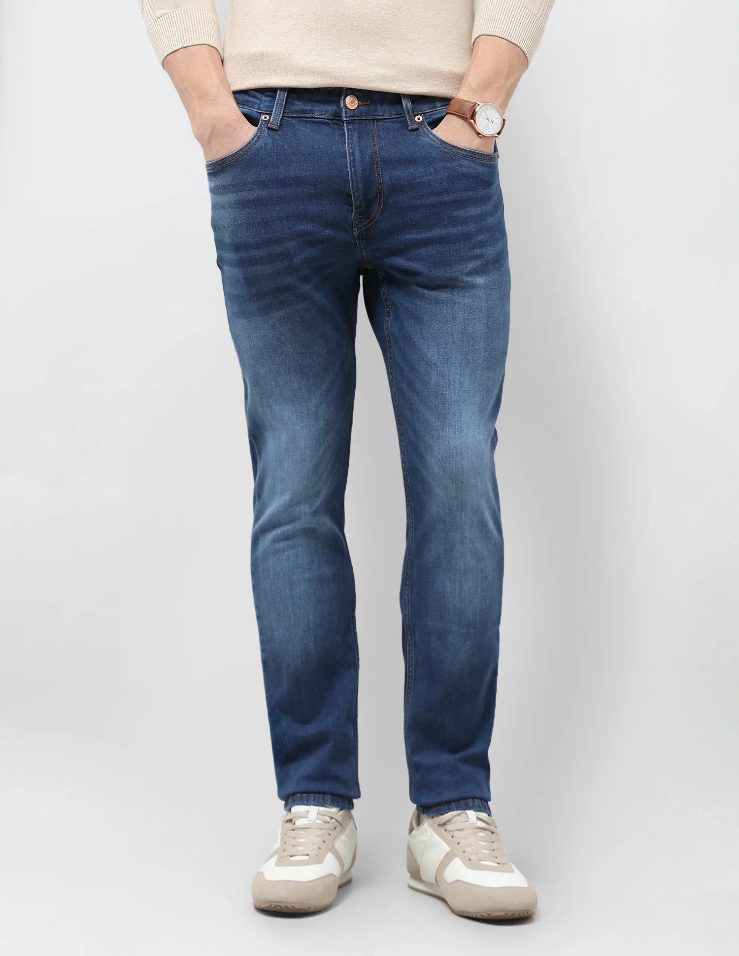 Brandon Slim Tapered Fit Blue Jeans