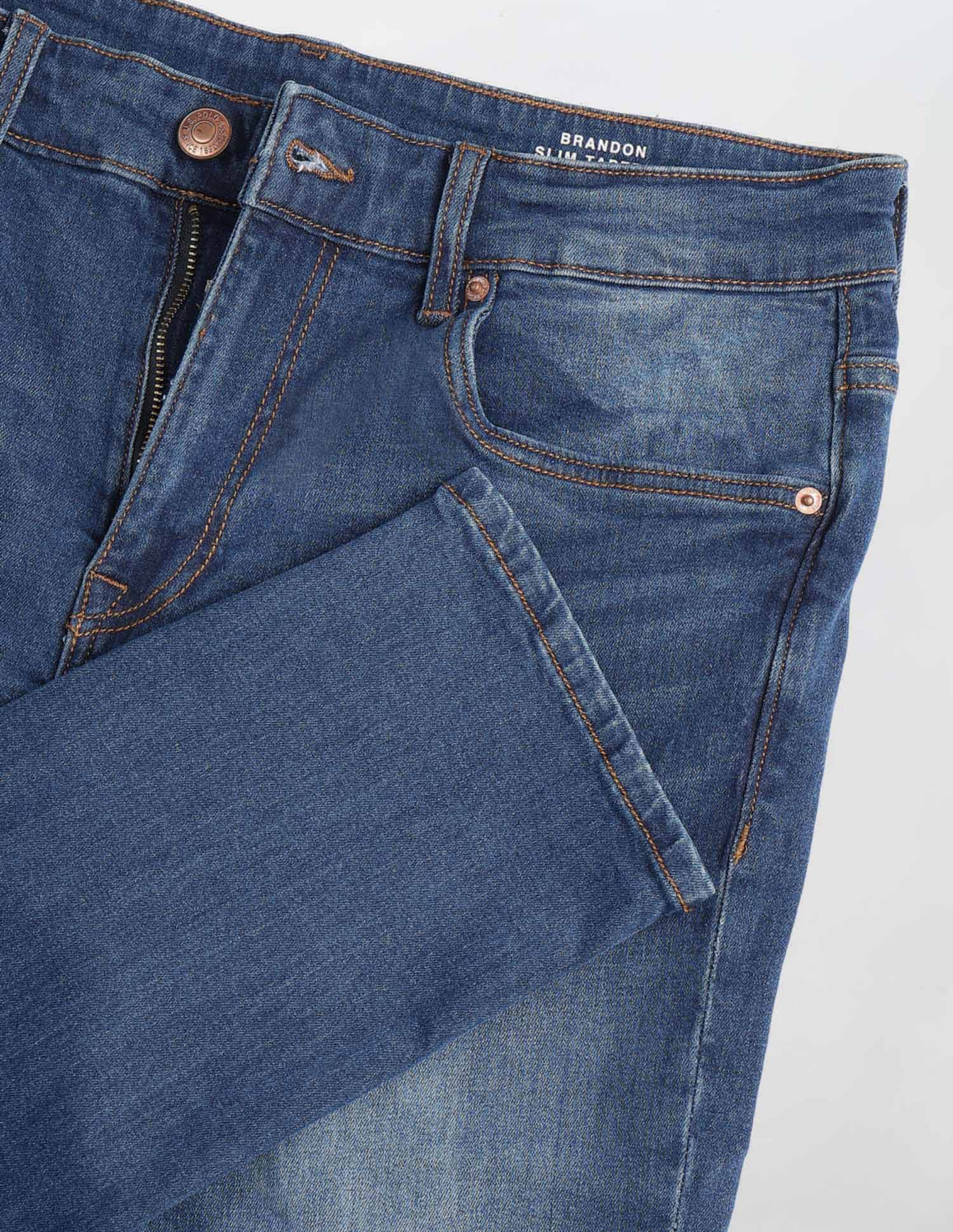 Brandon Slim Tapered Fit Blue Jeans - Image 2