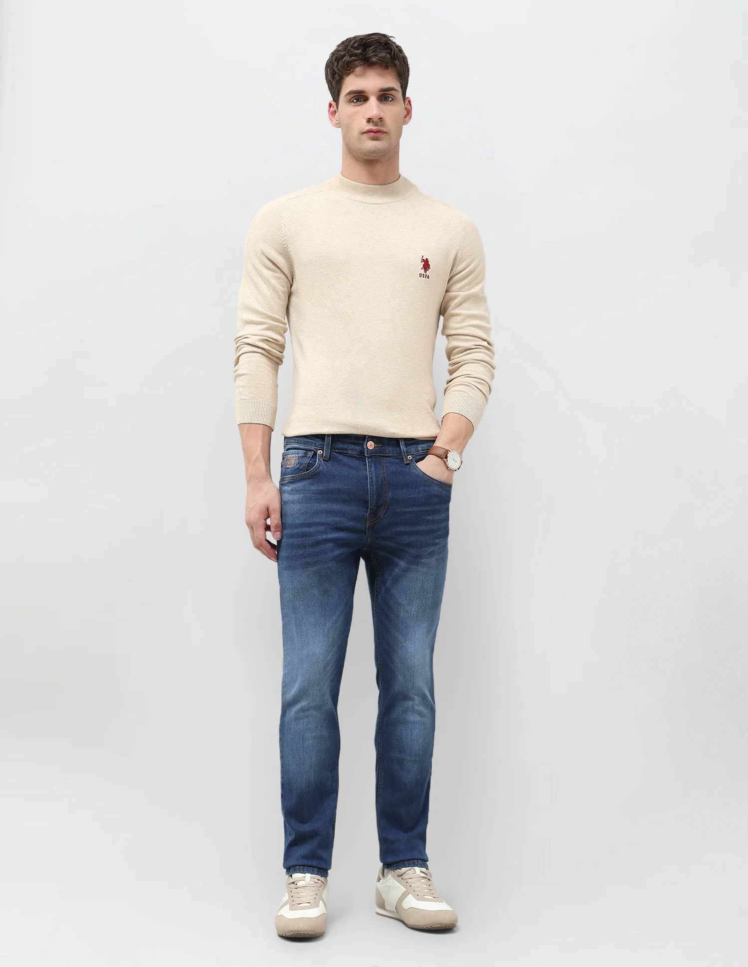 Brandon Slim Tapered Fit Blue Jeans - Image 3
