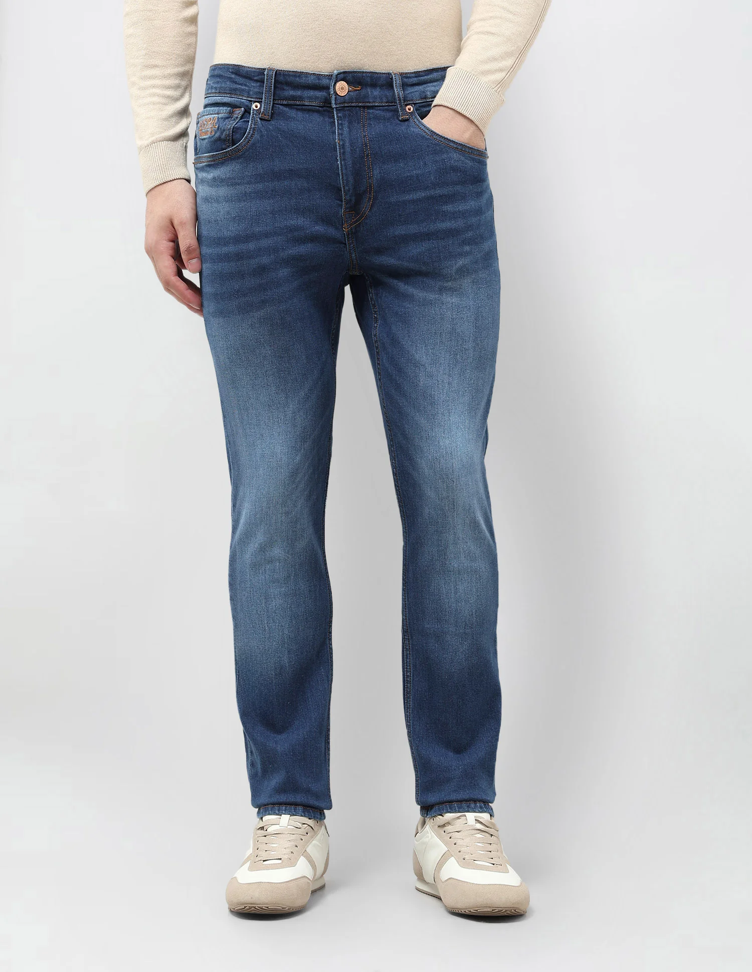 Brandon Slim Tapered Fit Blue Jeans - Image 6
