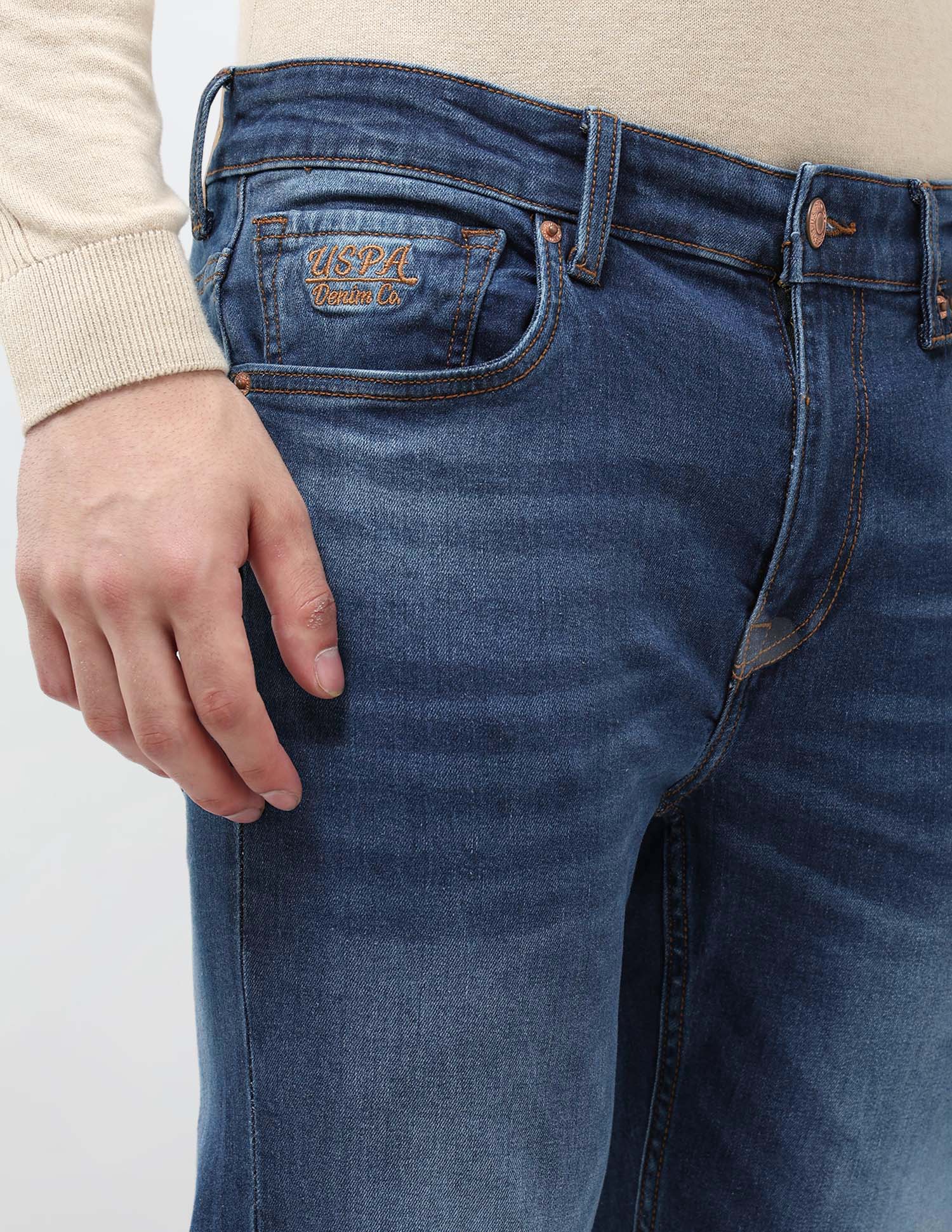 Brandon Slim Tapered Fit Blue Jeans - Image 7