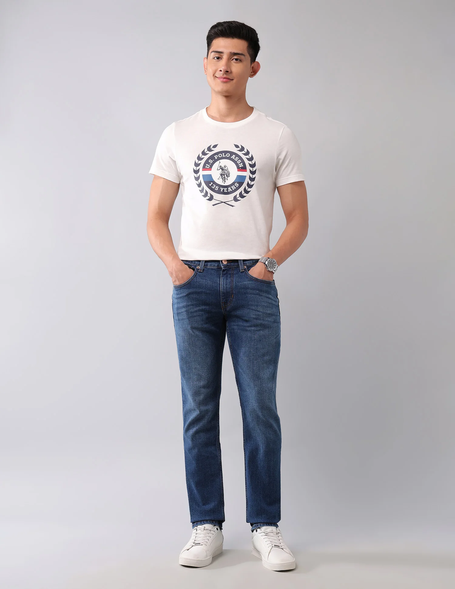 Brandon Slim Tapered Fit Blue Jeans - Image 3