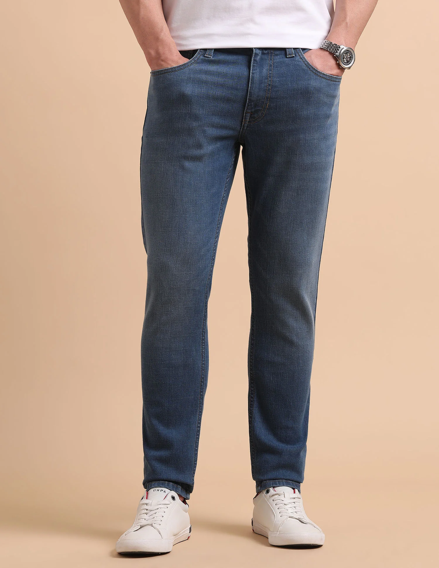 Brandon Slim Tapered Fit Blue Jeans