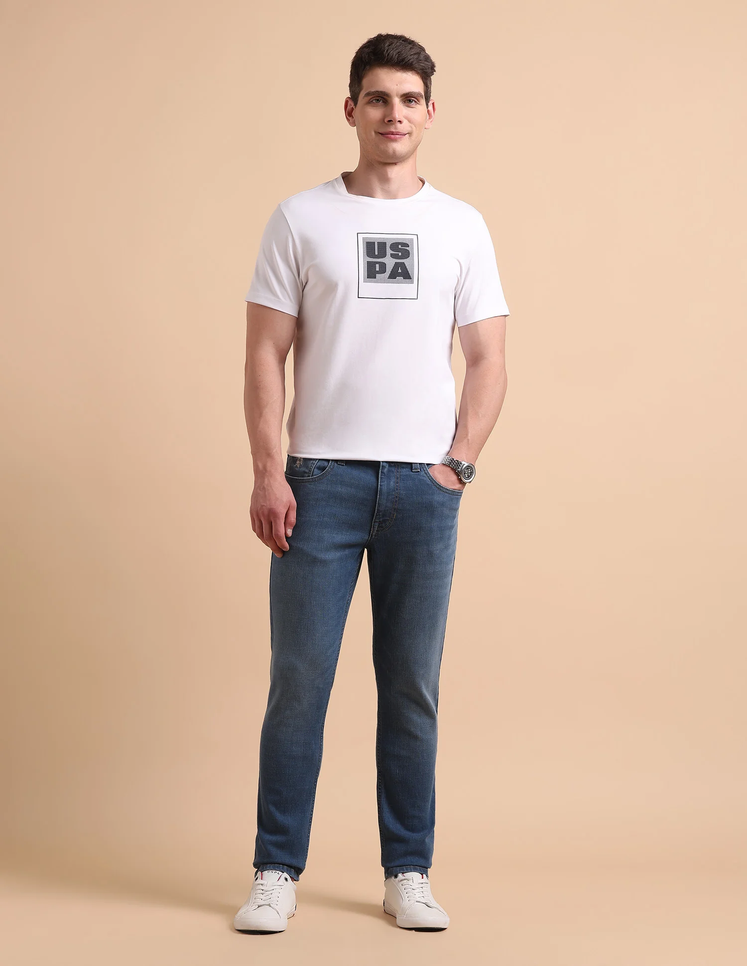 Brandon Slim Tapered Fit Blue Jeans - Image 3
