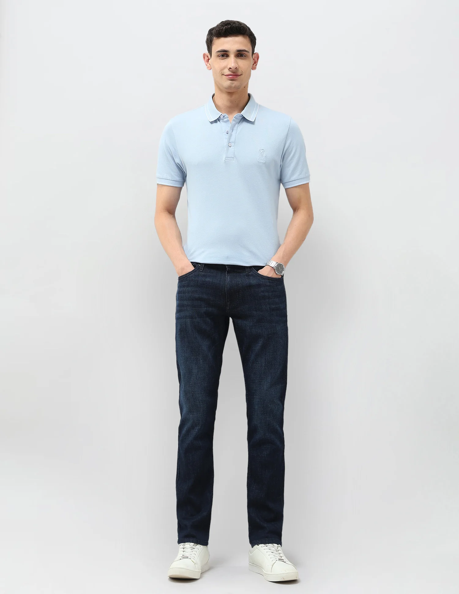 Brandon Slim Tapered Fit Blue Jeans - Image 3