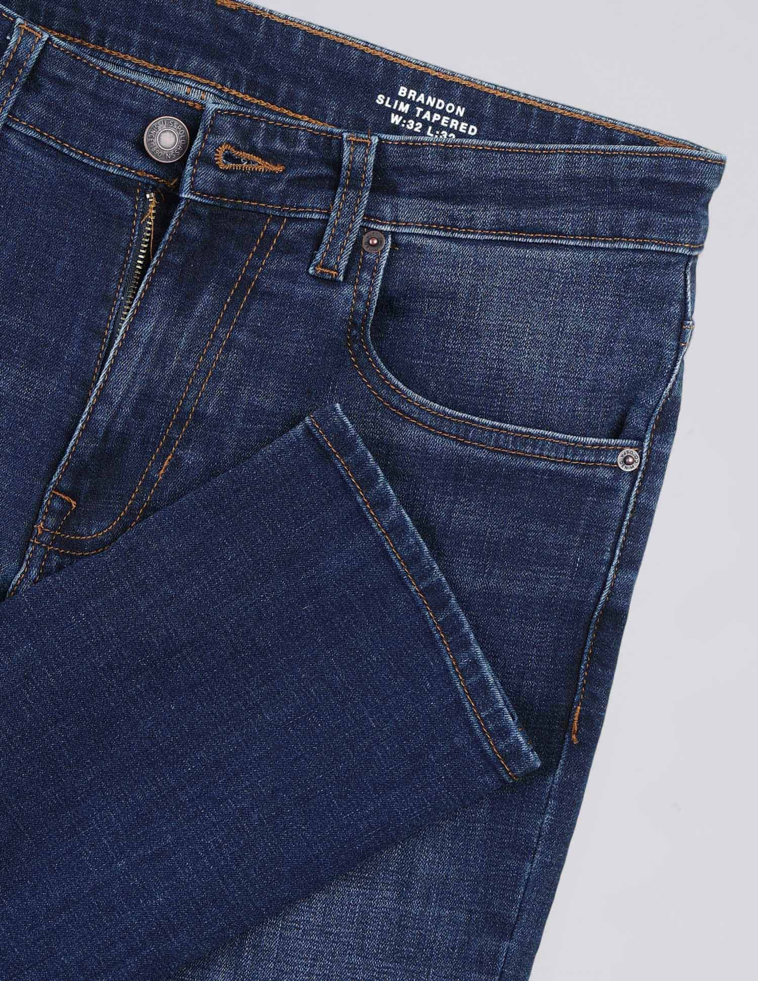 Brandon Slim Tapered Fit Blue Jeans - Image 2