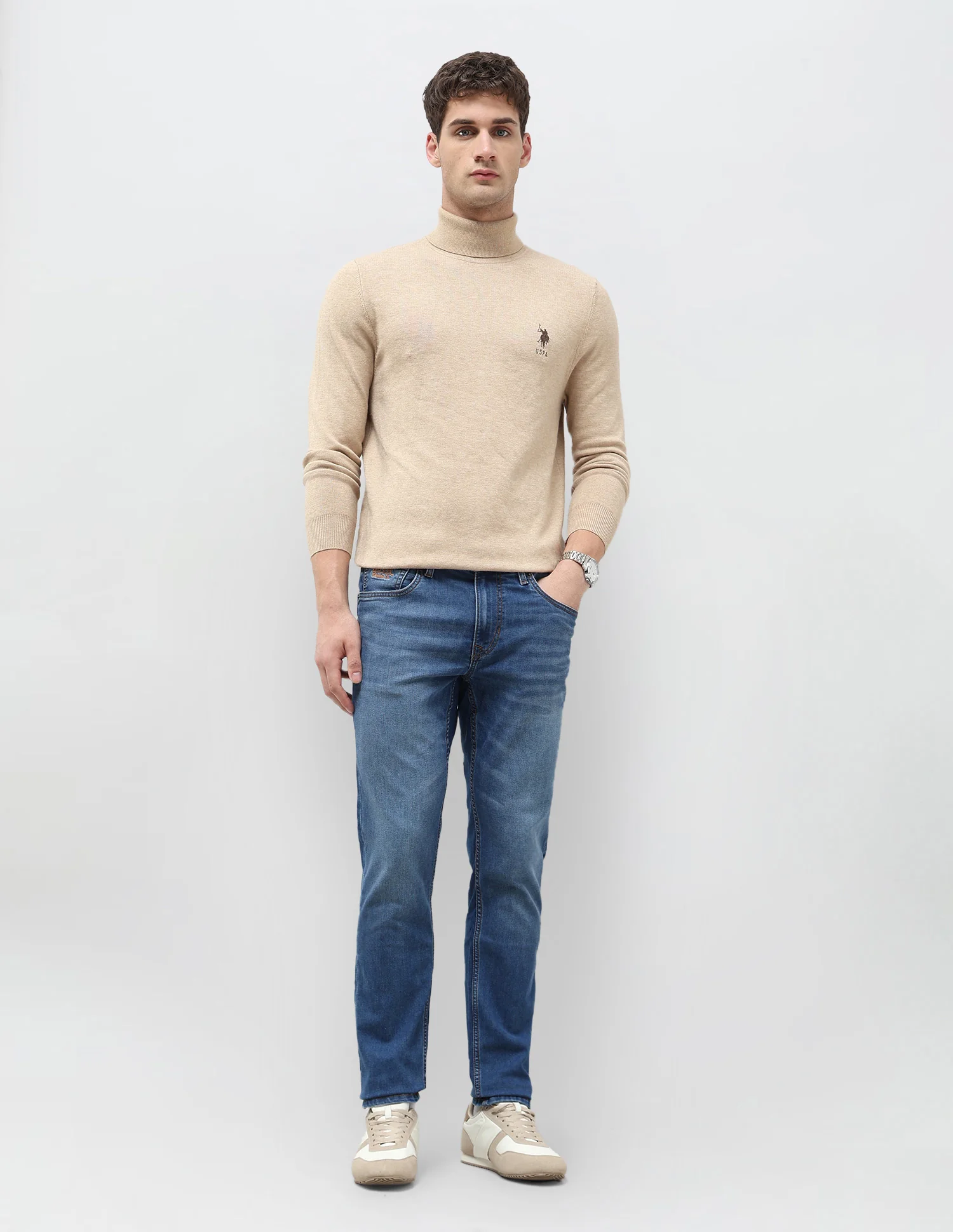 Brandon Slim Tapered Fit Blue Jeans - Image 3