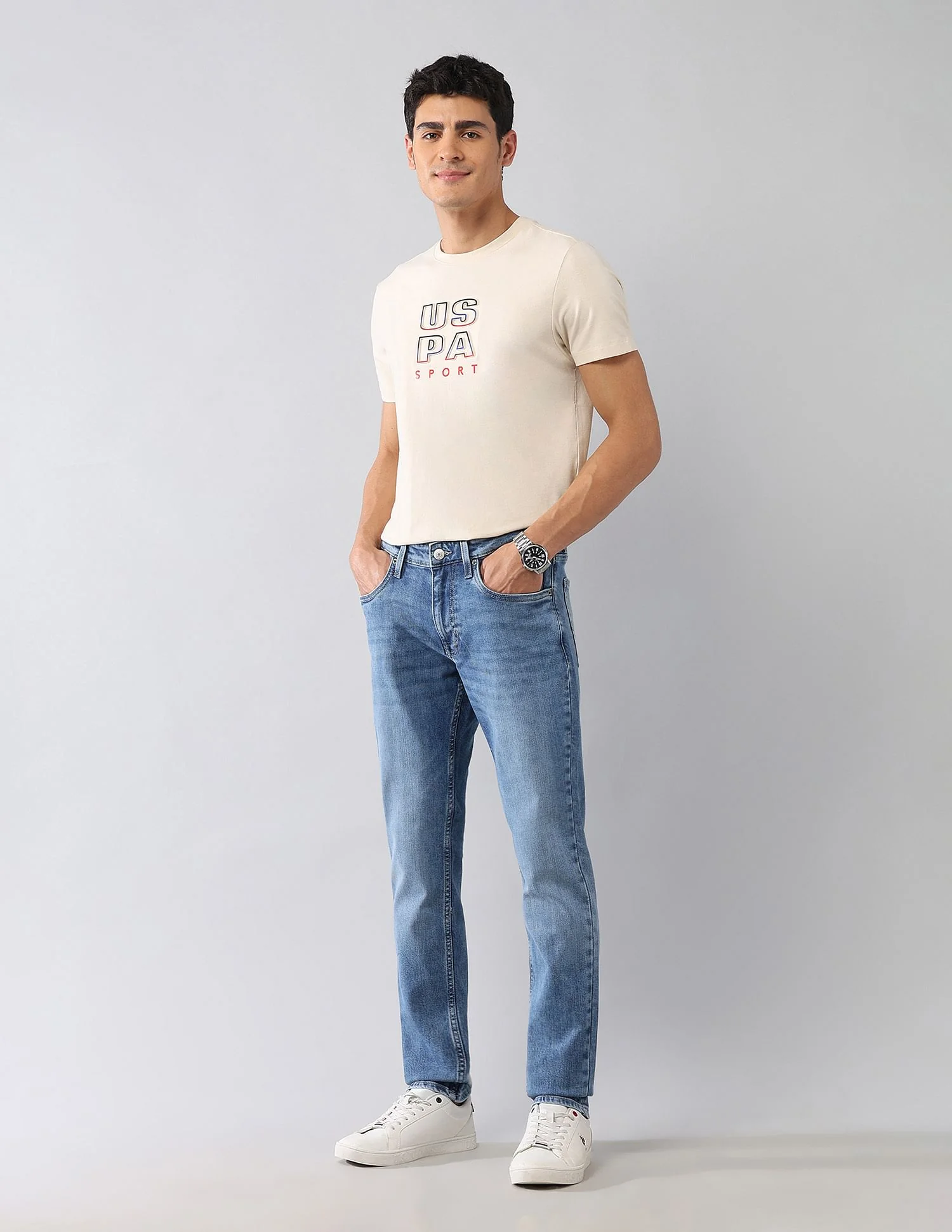 Brandon Slim Tapered Fit Blue Jeans - Image 3