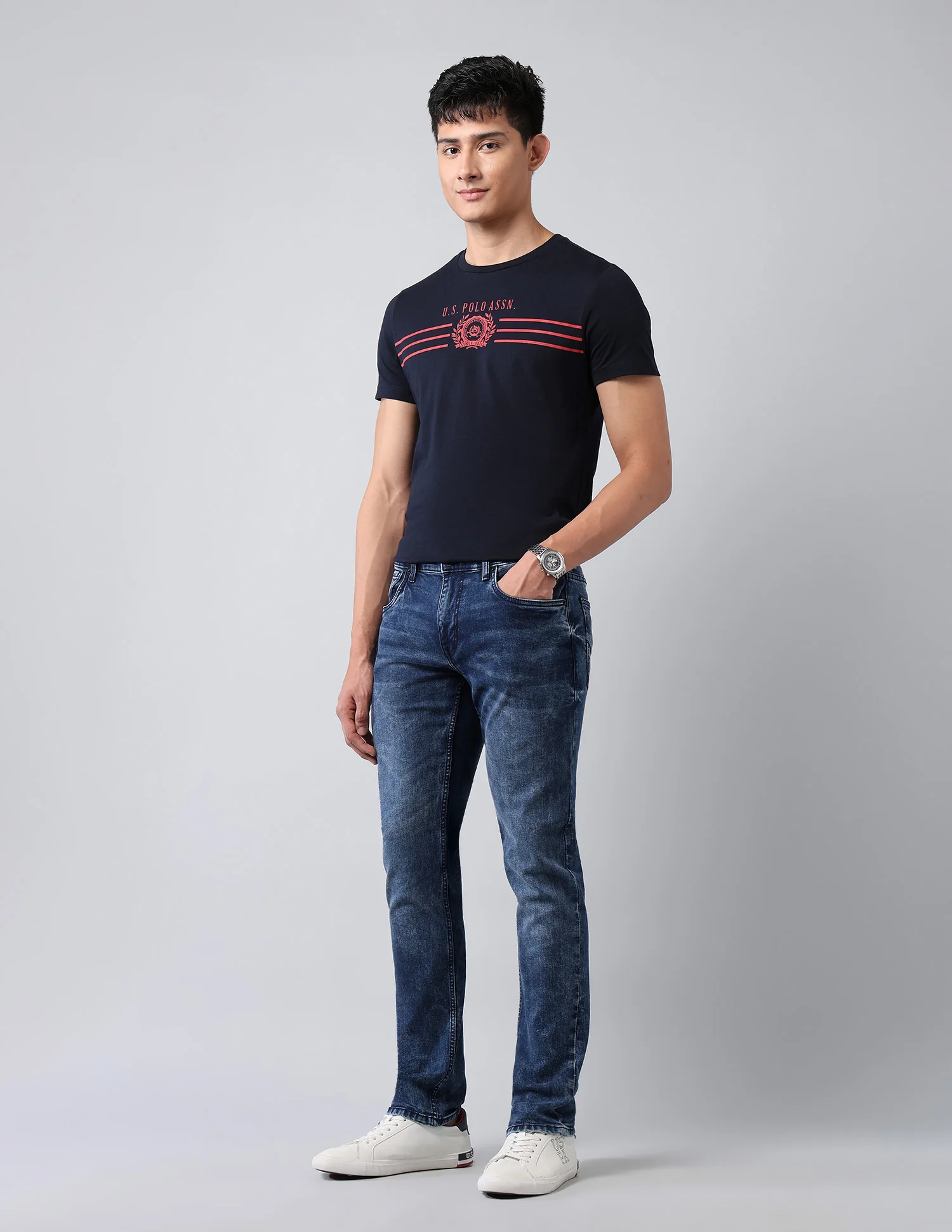 Brandon Slim Tapered Fit Blue Jeans - Image 3