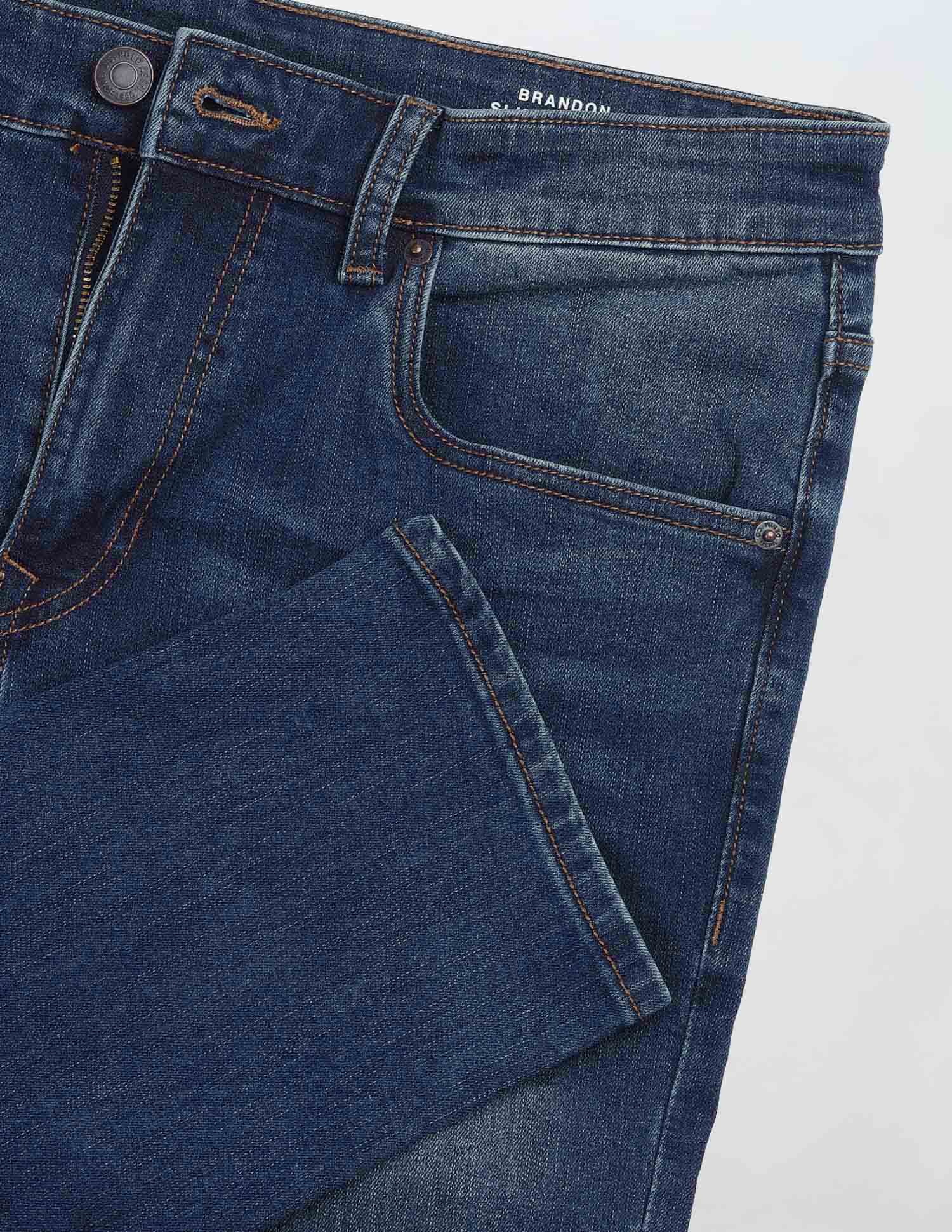 Brandon Slim Tapered Fit Blue Jeans - Image 2