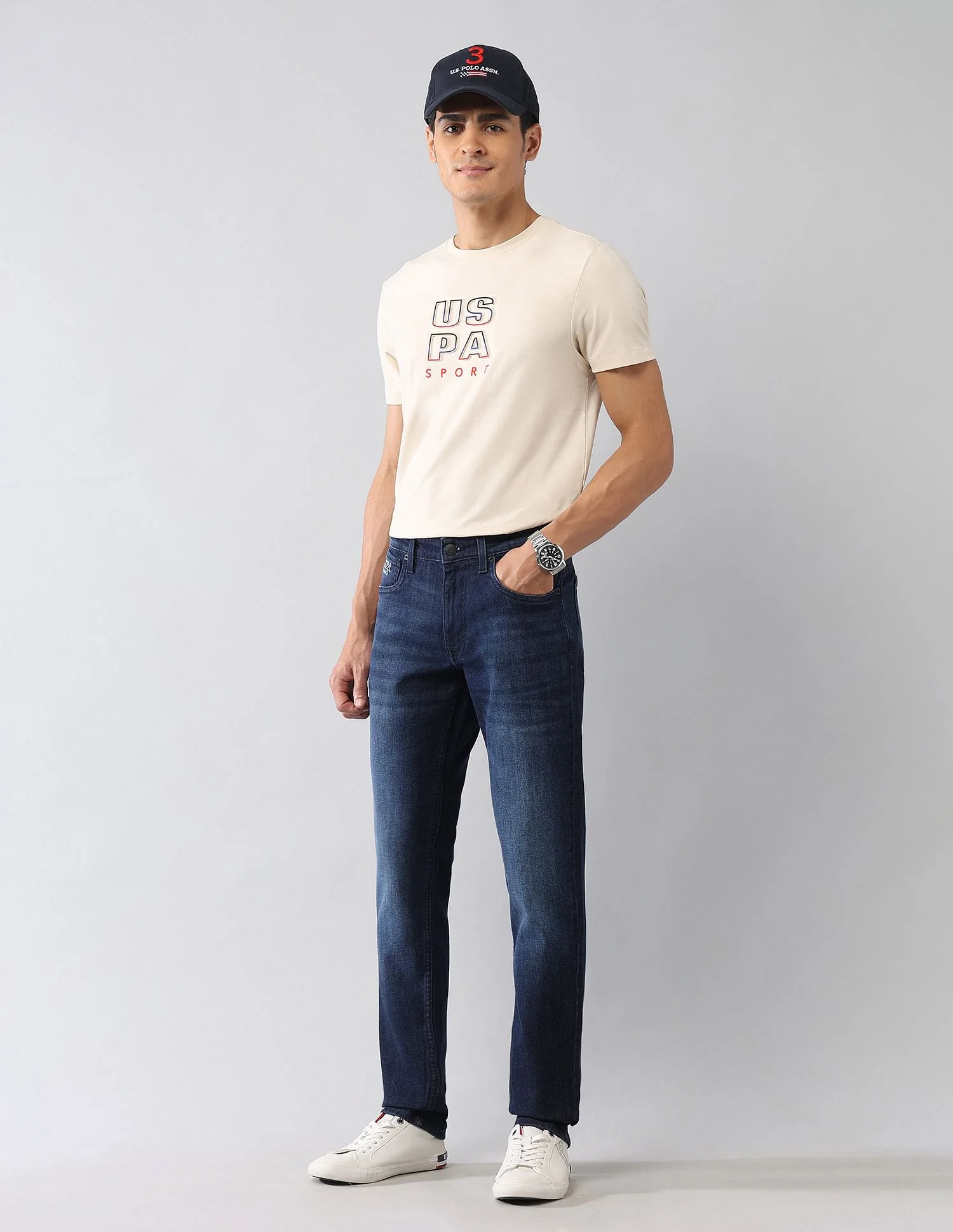 Brandon Slim Tapered Fit Blue Jeans - Image 3