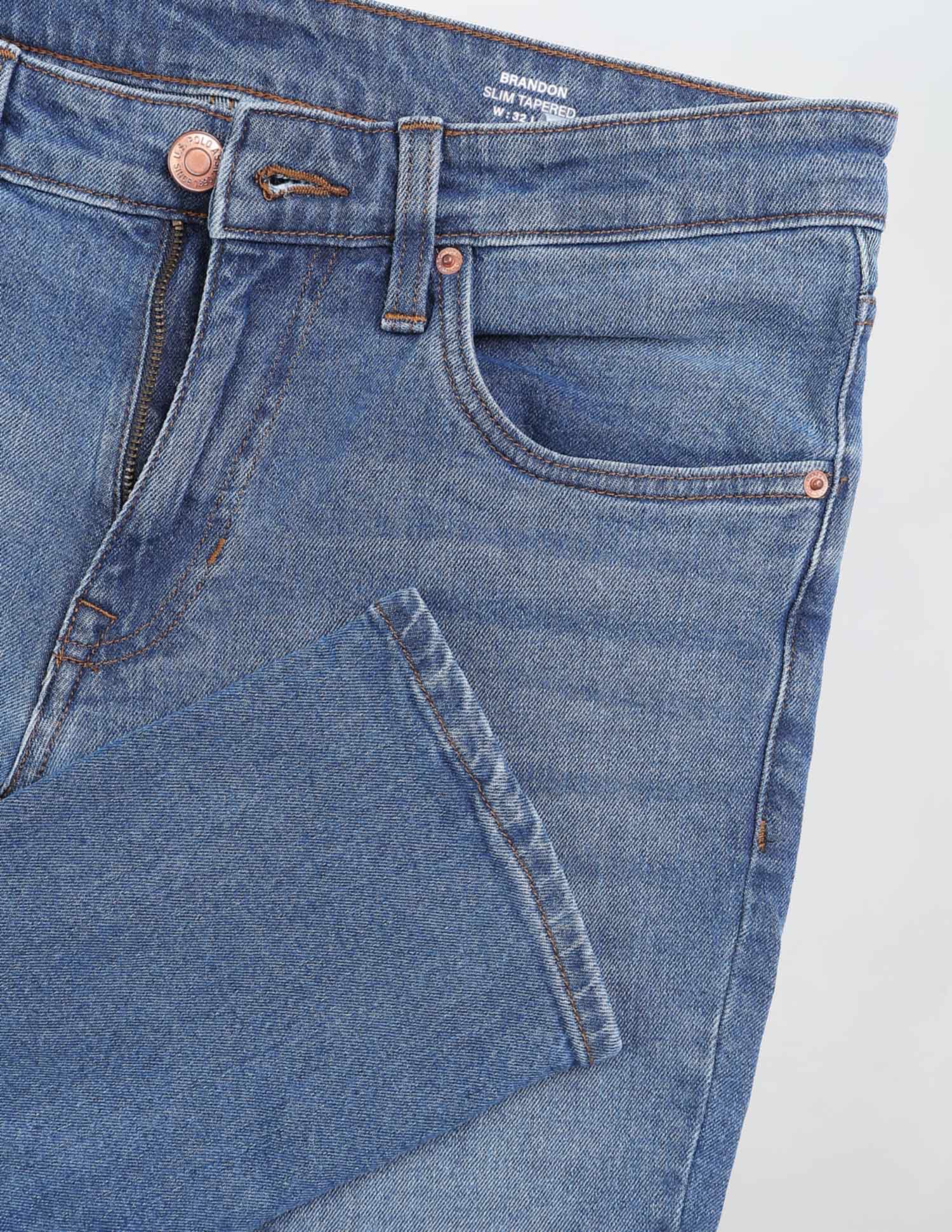 Brandon Slim Tapered Fit Blue Jeans - Image 2