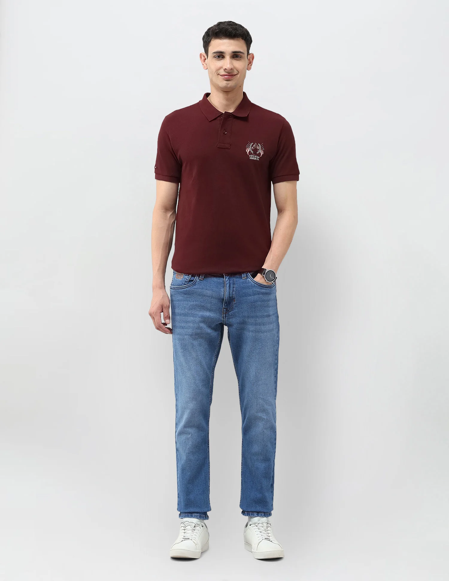 Brandon Slim Tapered Fit Blue Jeans - Image 3