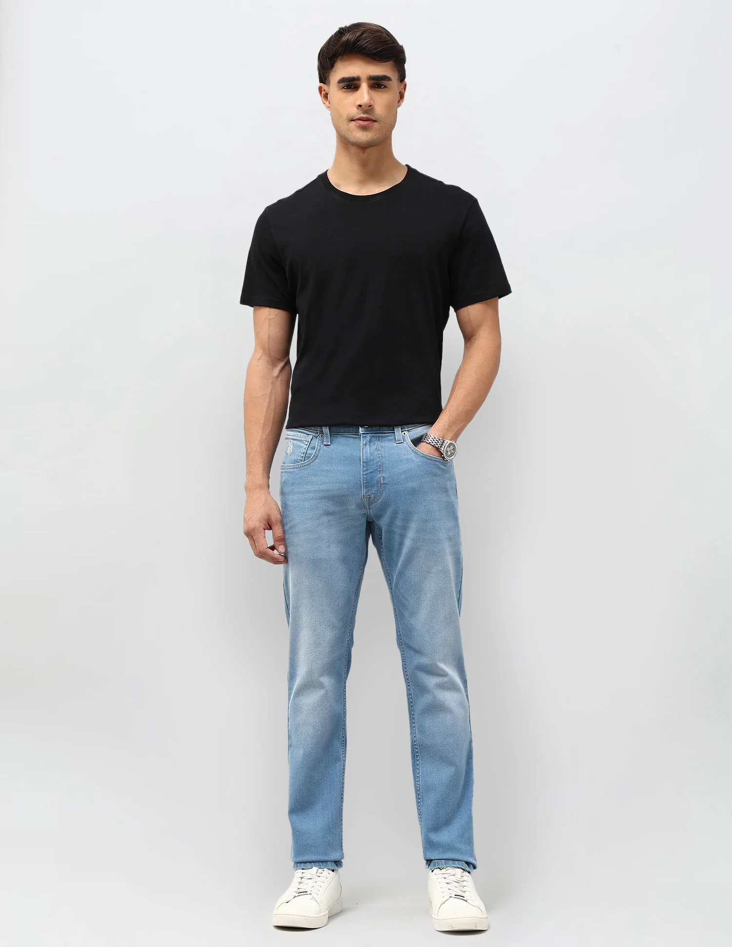Brandon Slim Tapered Fit Blue Jeans - Image 3