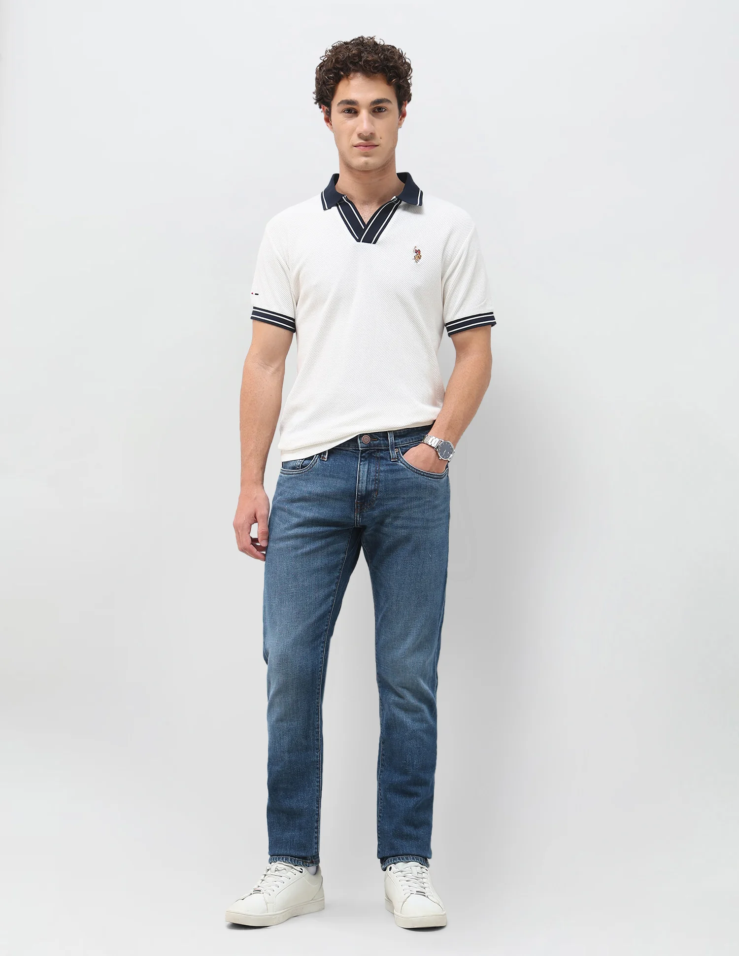 Brandon Slim Tapered Fit Blue Jeans - Image 3