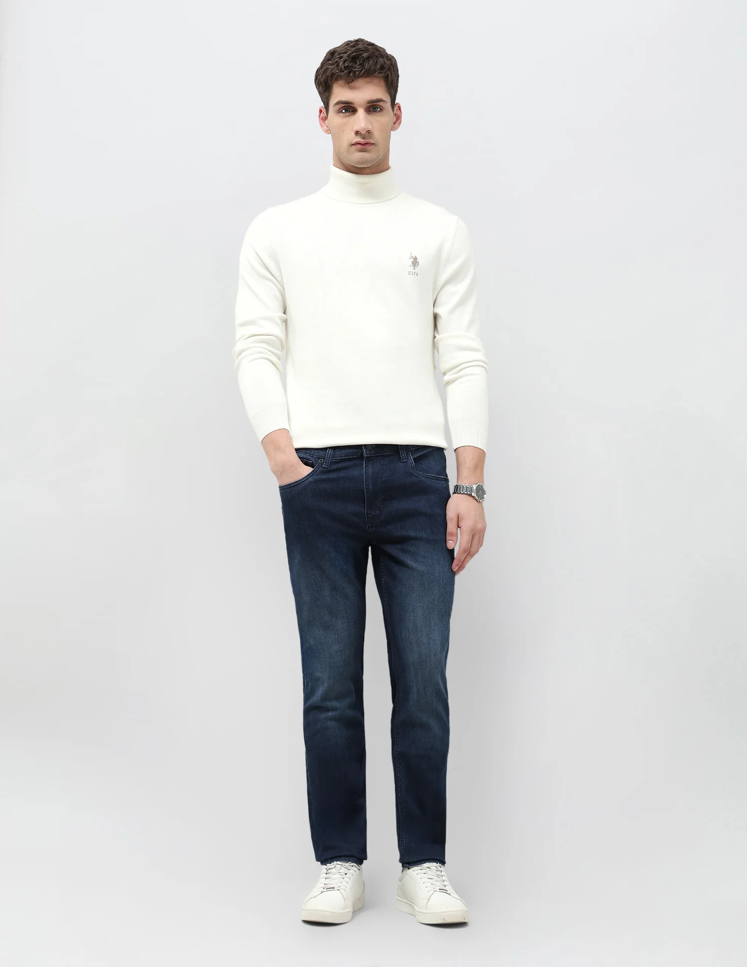 Brandon Slim Tapered Fit Blue Jeans - Image 3