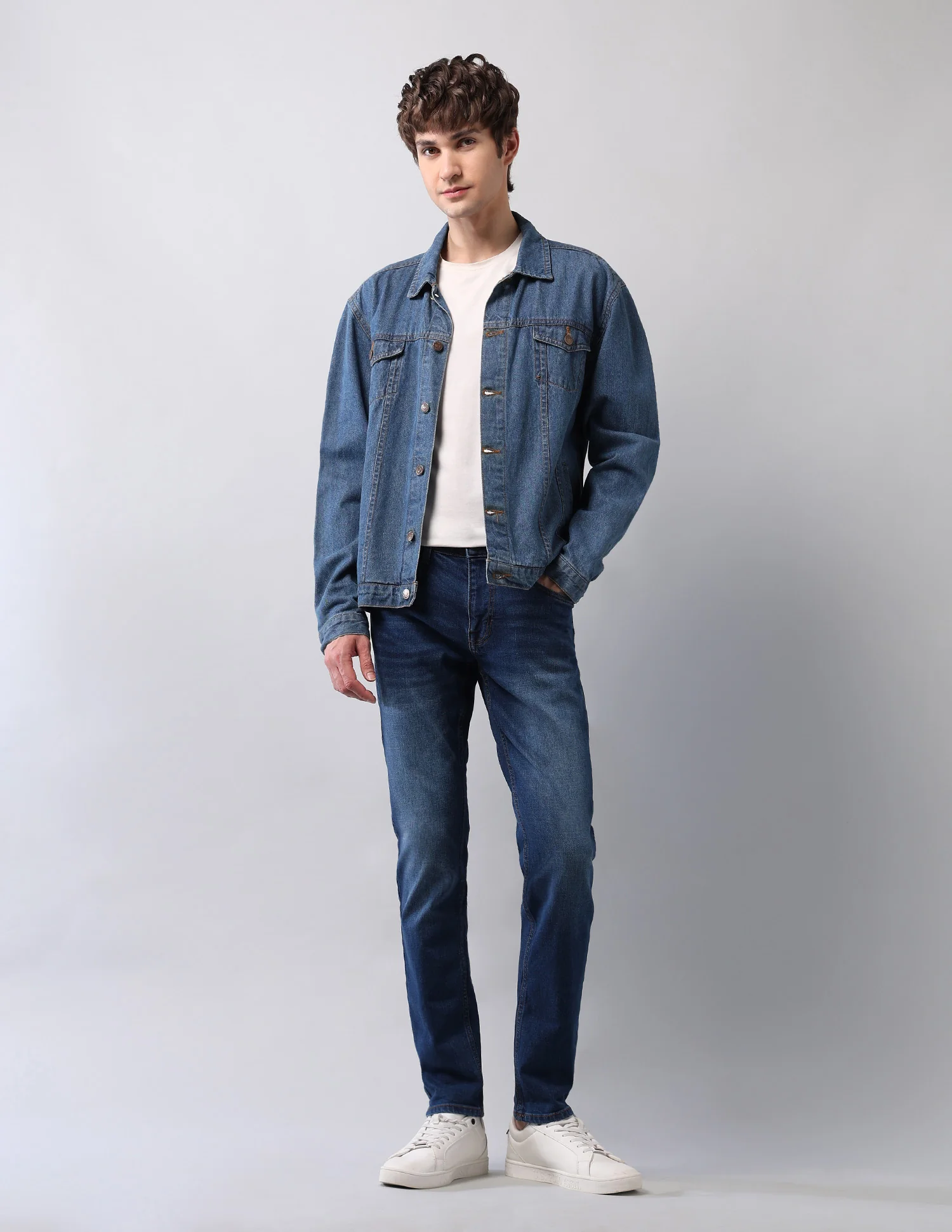 Brandon Slim Tapered Fit Blue Jeans - Image 3