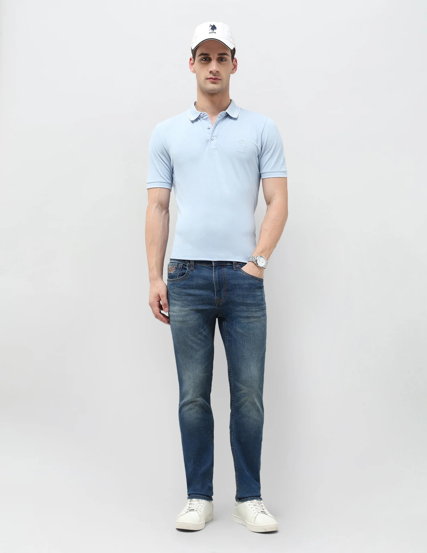 Brandon Slim Tapered Fit Blue Jeans - Image 3