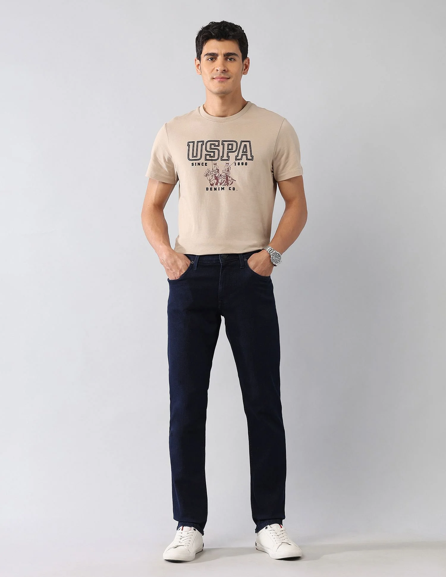 Brandon Slim Tapered Fit Blue Jeans - Image 3