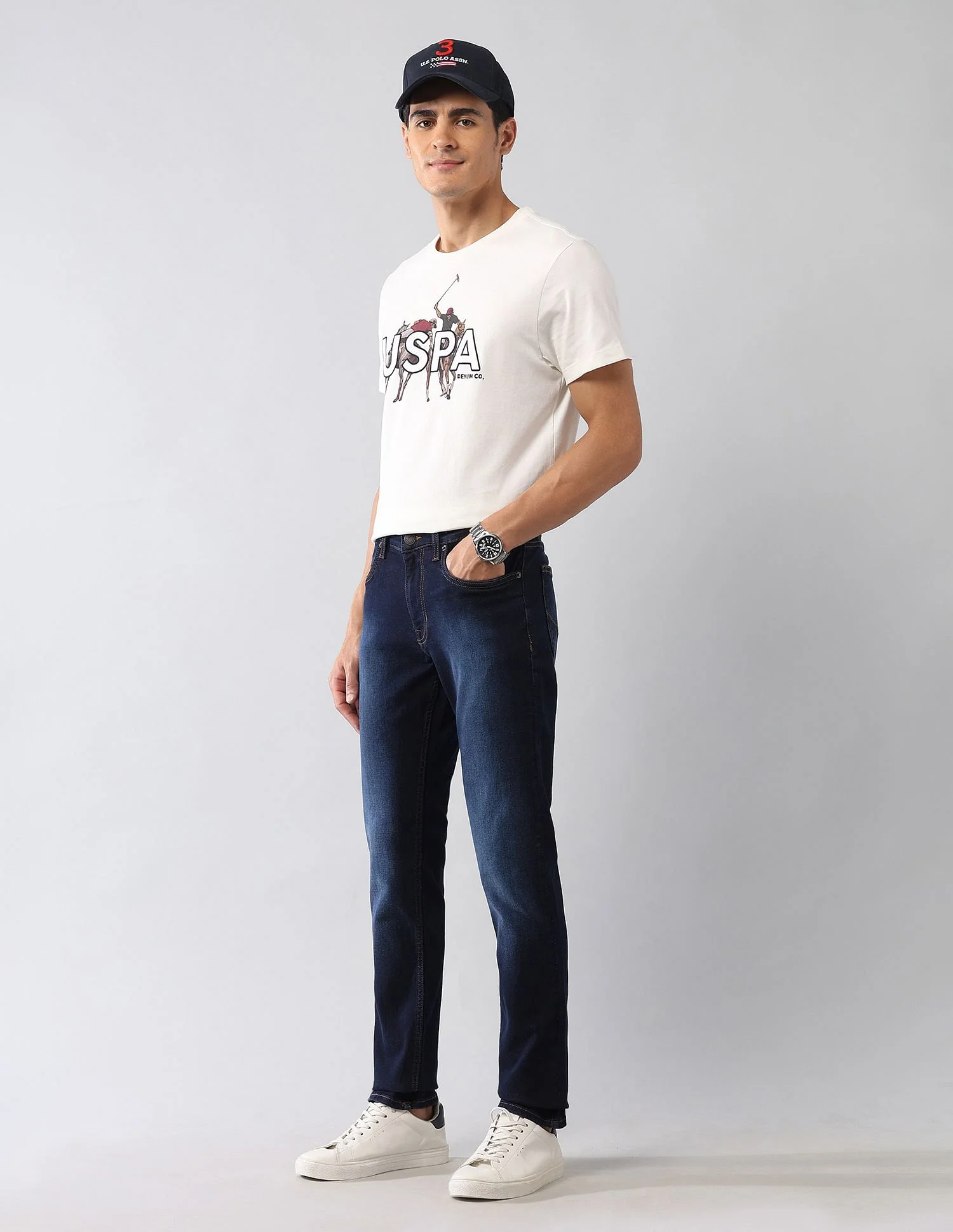 Brandon Slim Tapered Fit Blue Jeans - Image 3