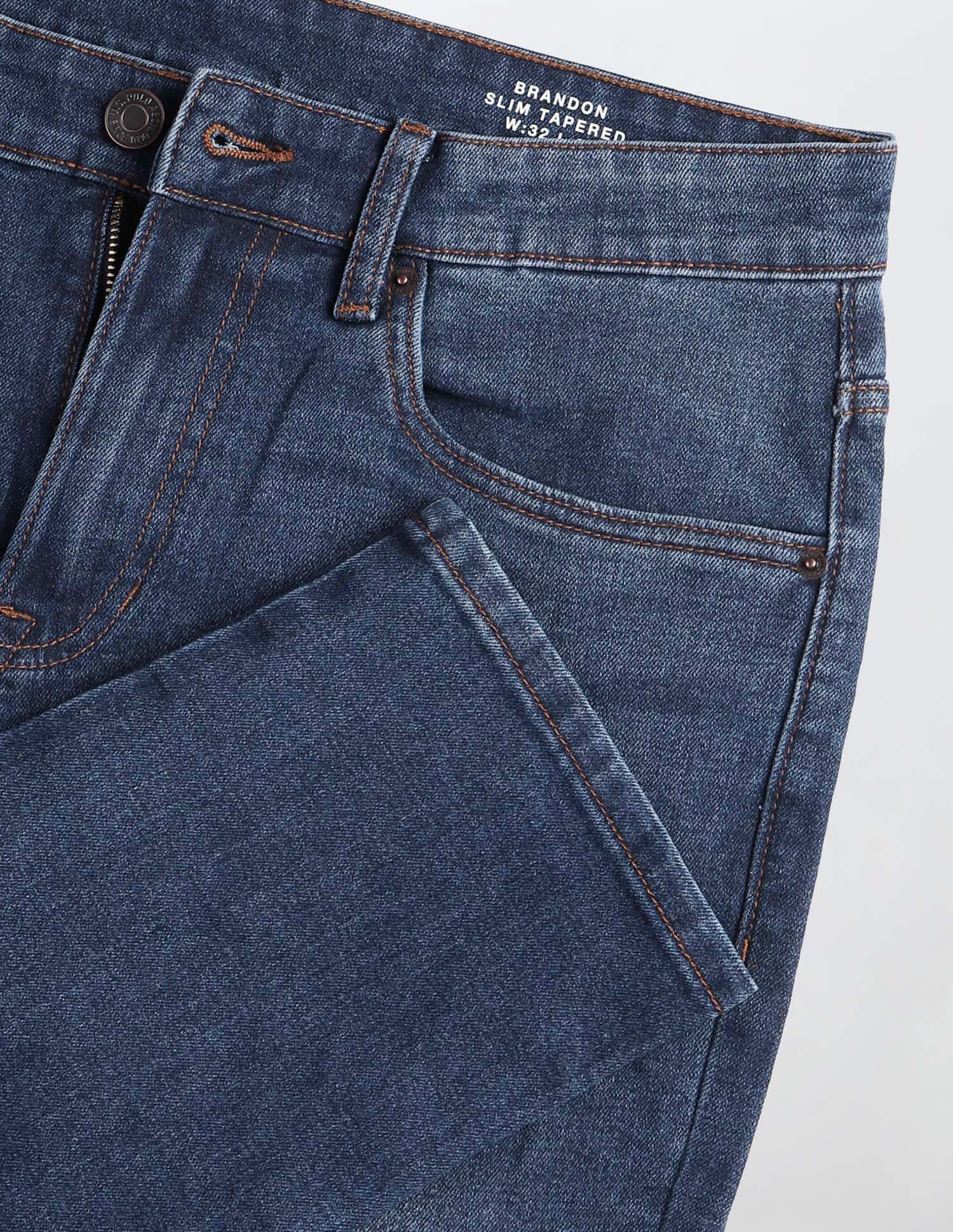 Brandon Slim Tapered Fit Blue Jeans - Image 2