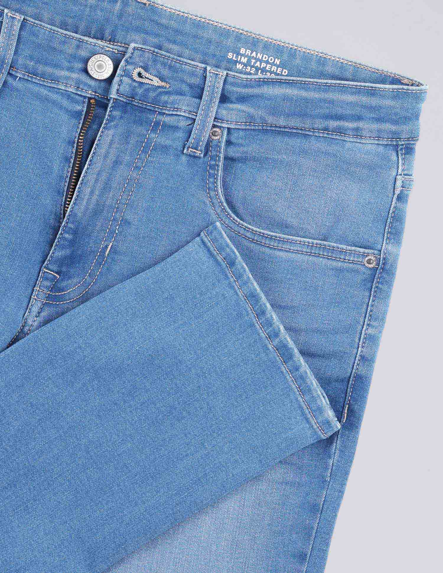 Brandon Slim Tapered Fit Blue Jeans - Image 2
