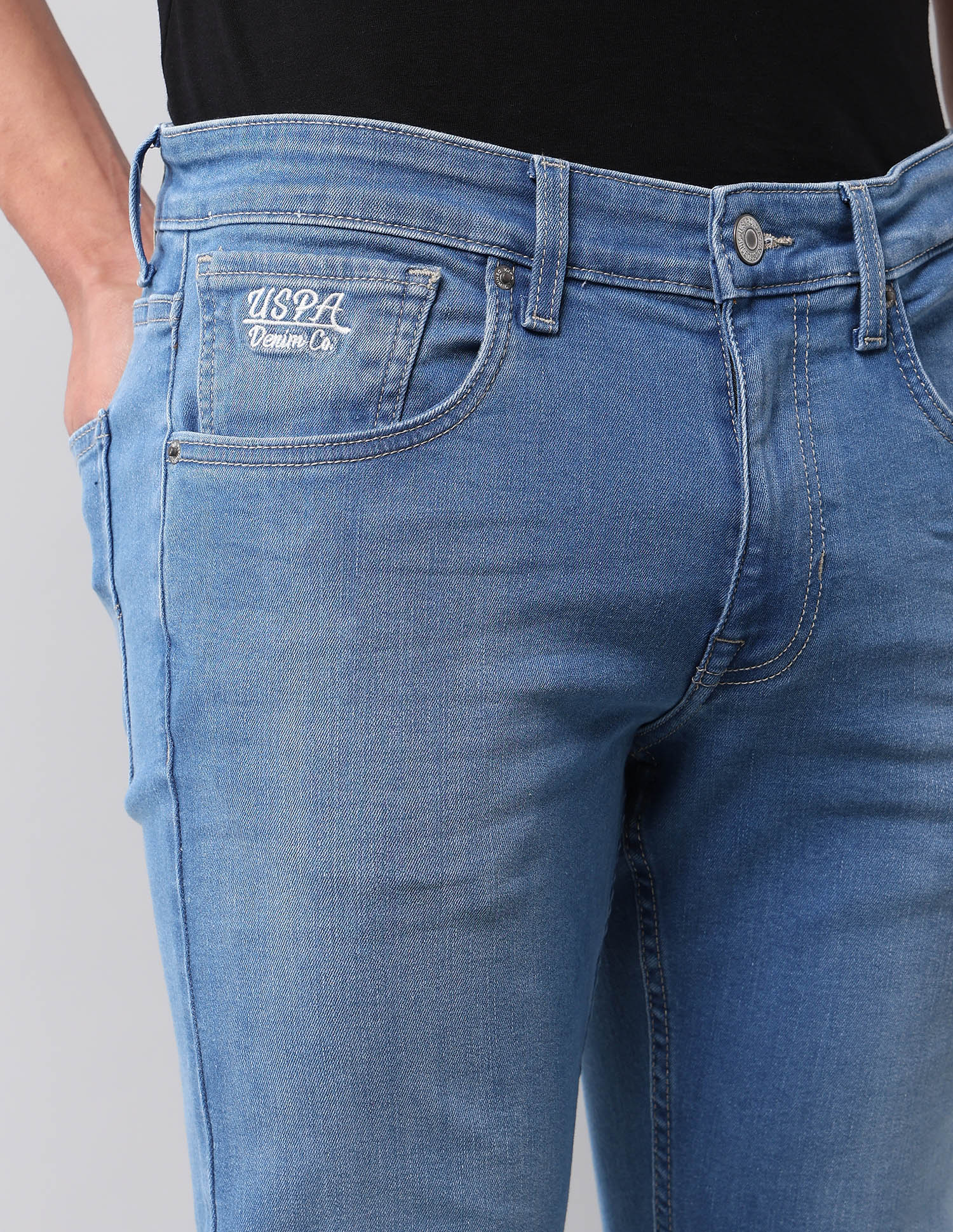 Brandon Slim Tapered Fit Blue Jeans - Image 7