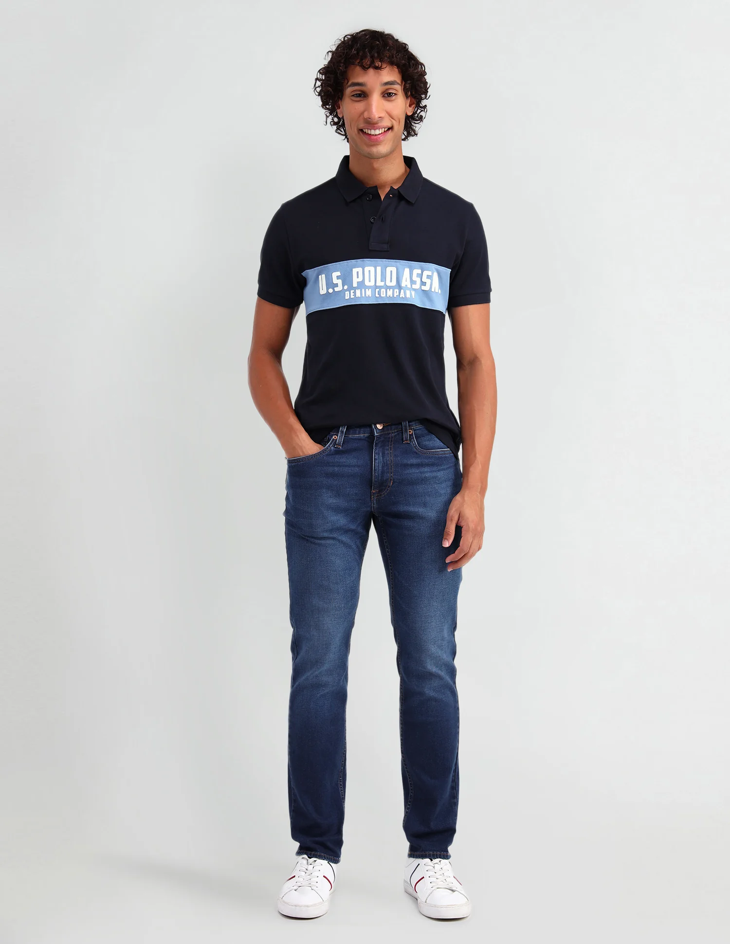 Brandon Slim Tapered Fit Blue Jeans - Image 3