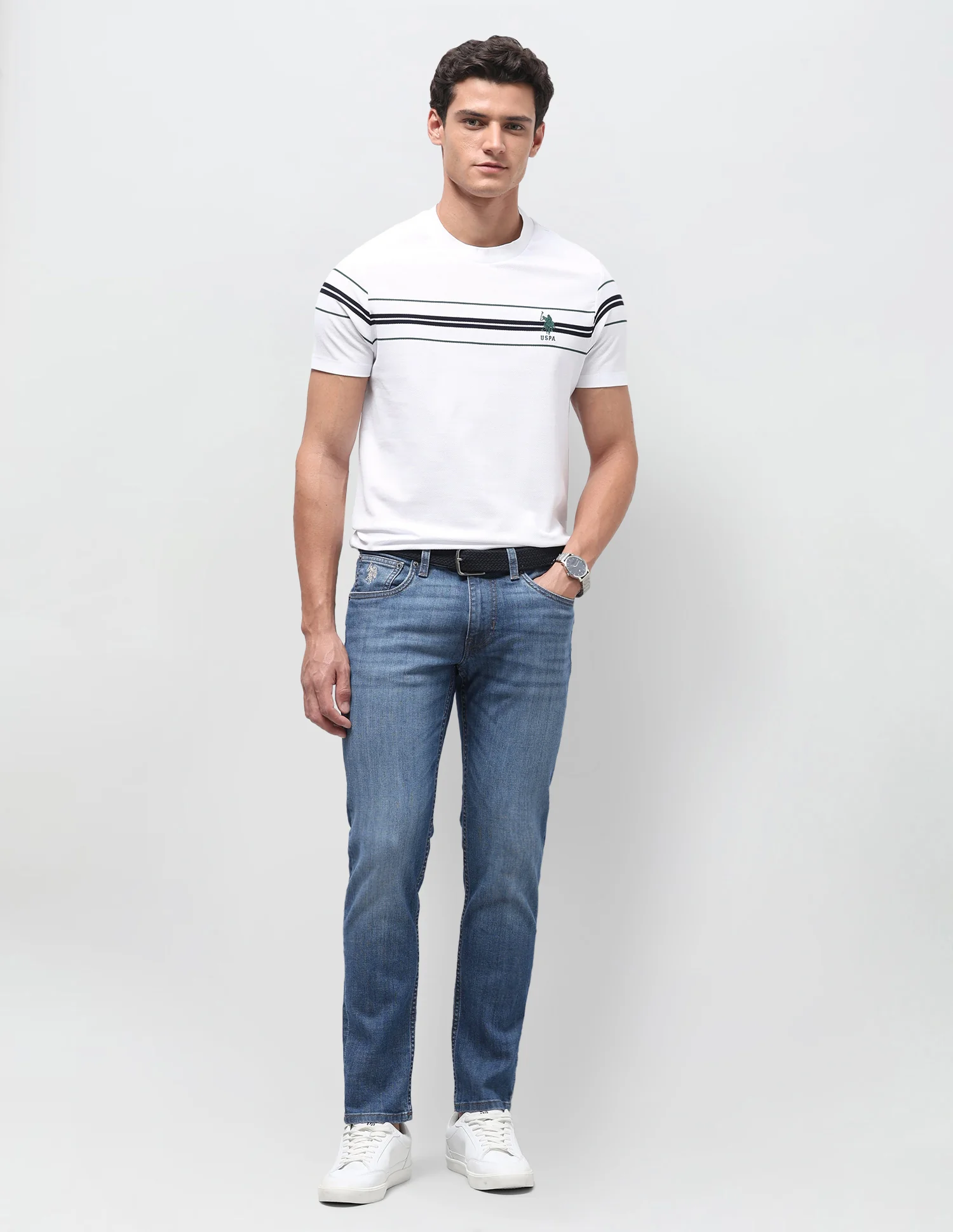 Brandon Slim Tapered Fit Blue Jeans - Image 3