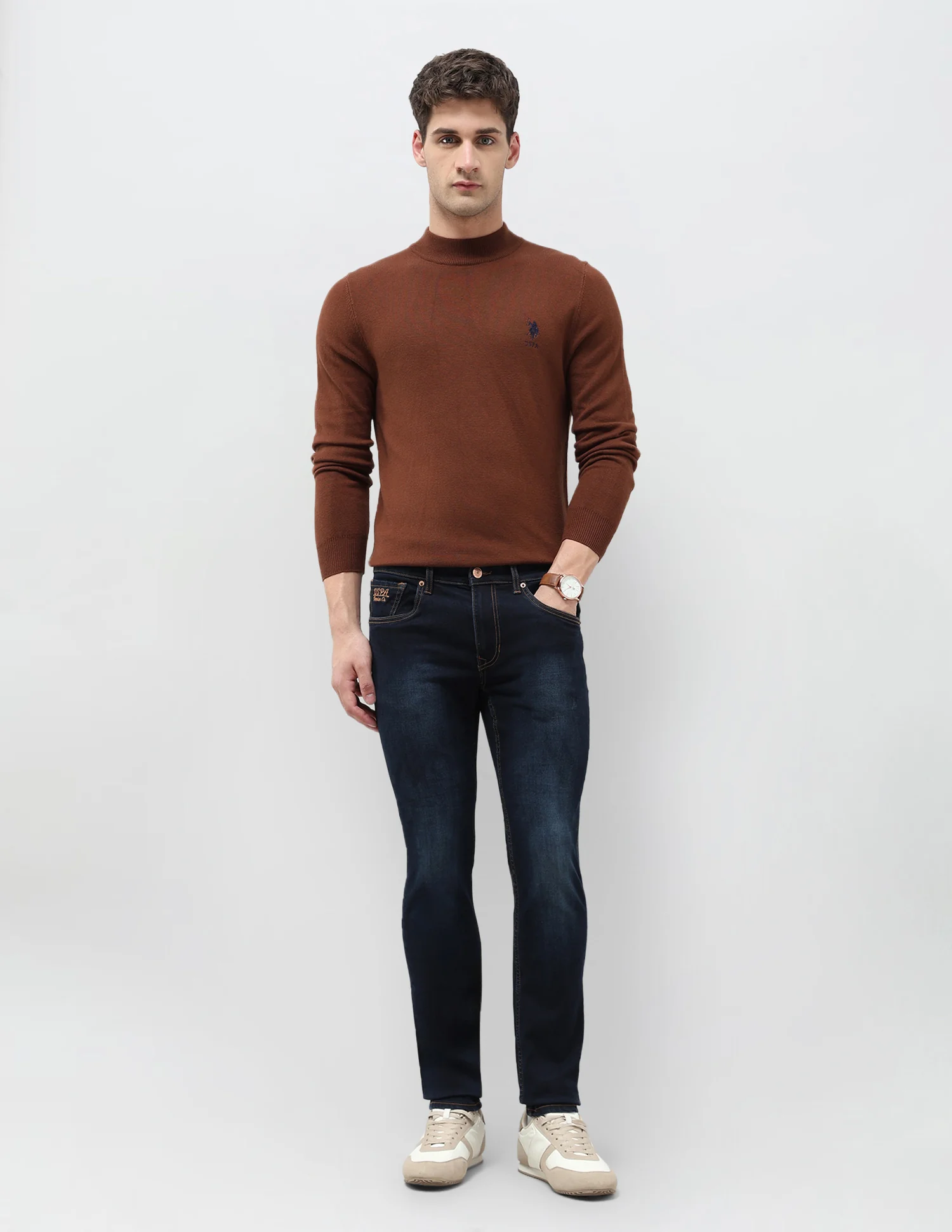 Brandon Slim Tapered Fit Blue Jeans - Image 3