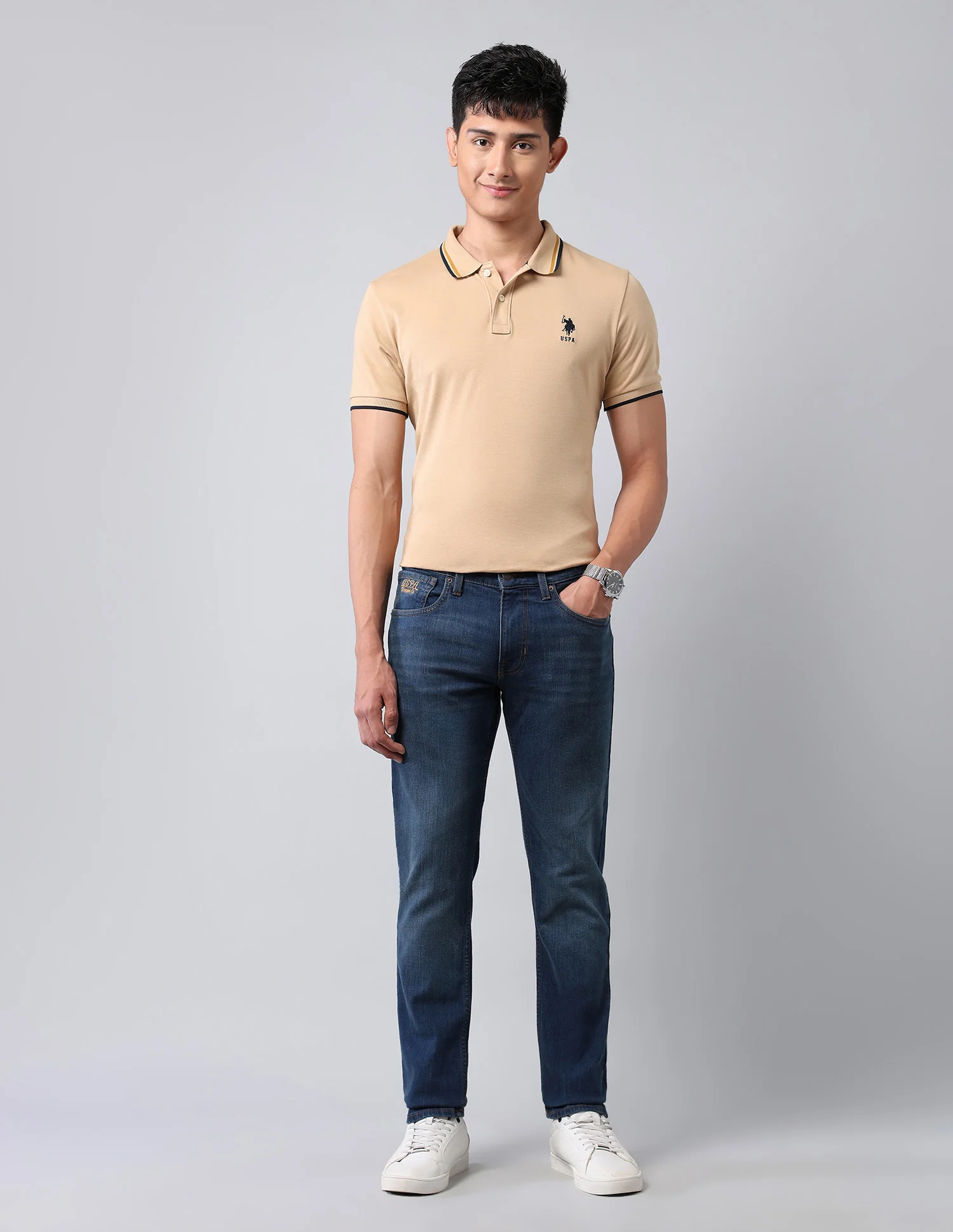 Brandon Slim Tapered Fit Blue Jeans - Image 3