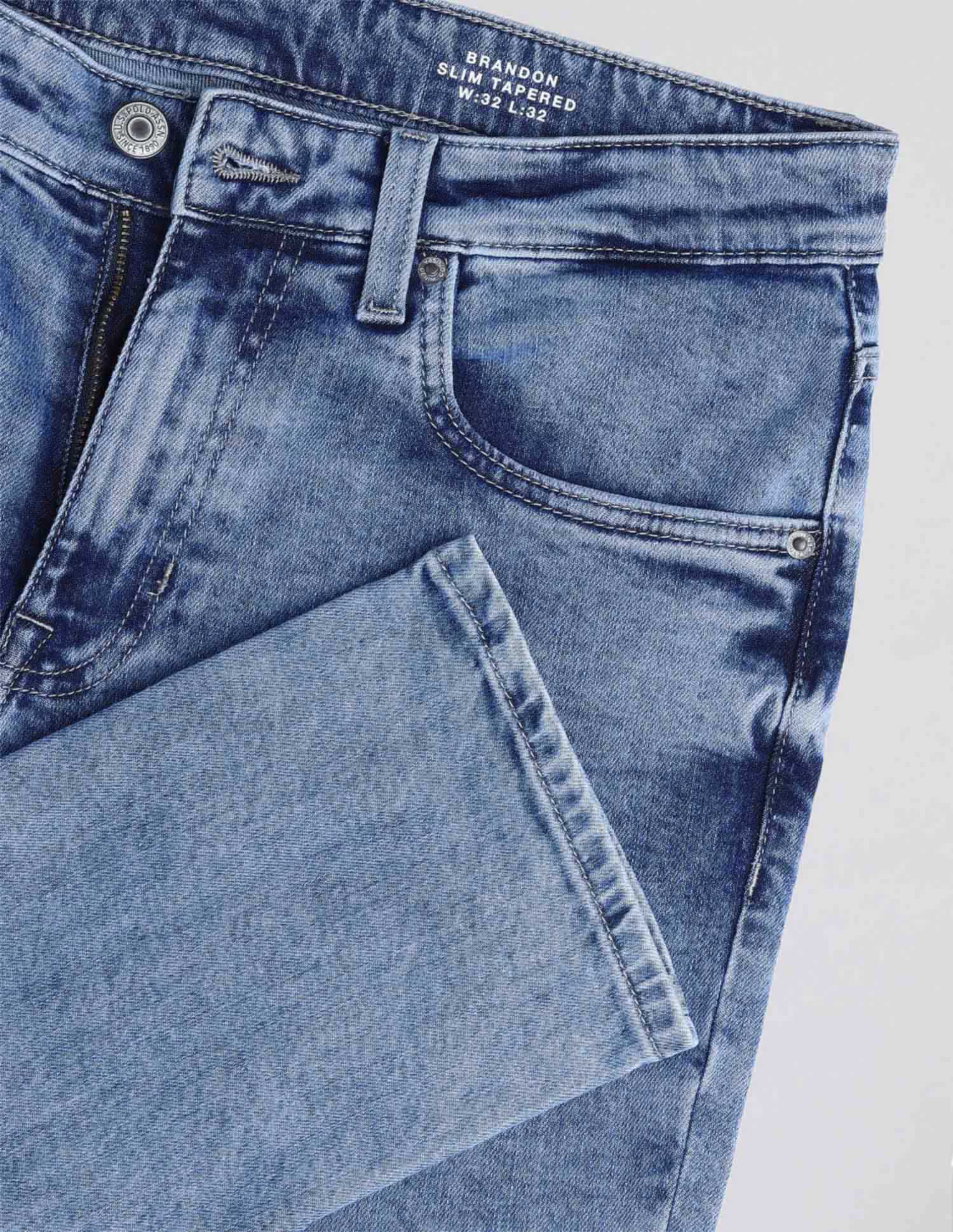 Brandon Slim Tapered Fit Blue Jeans - Image 2