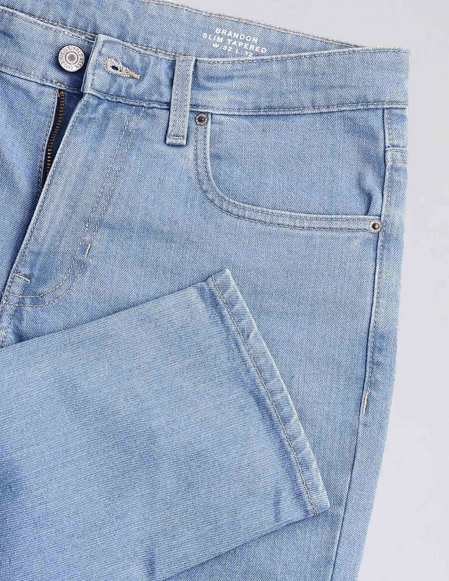 Brandon Slim Tapered Fit Blue Jeans - Image 2