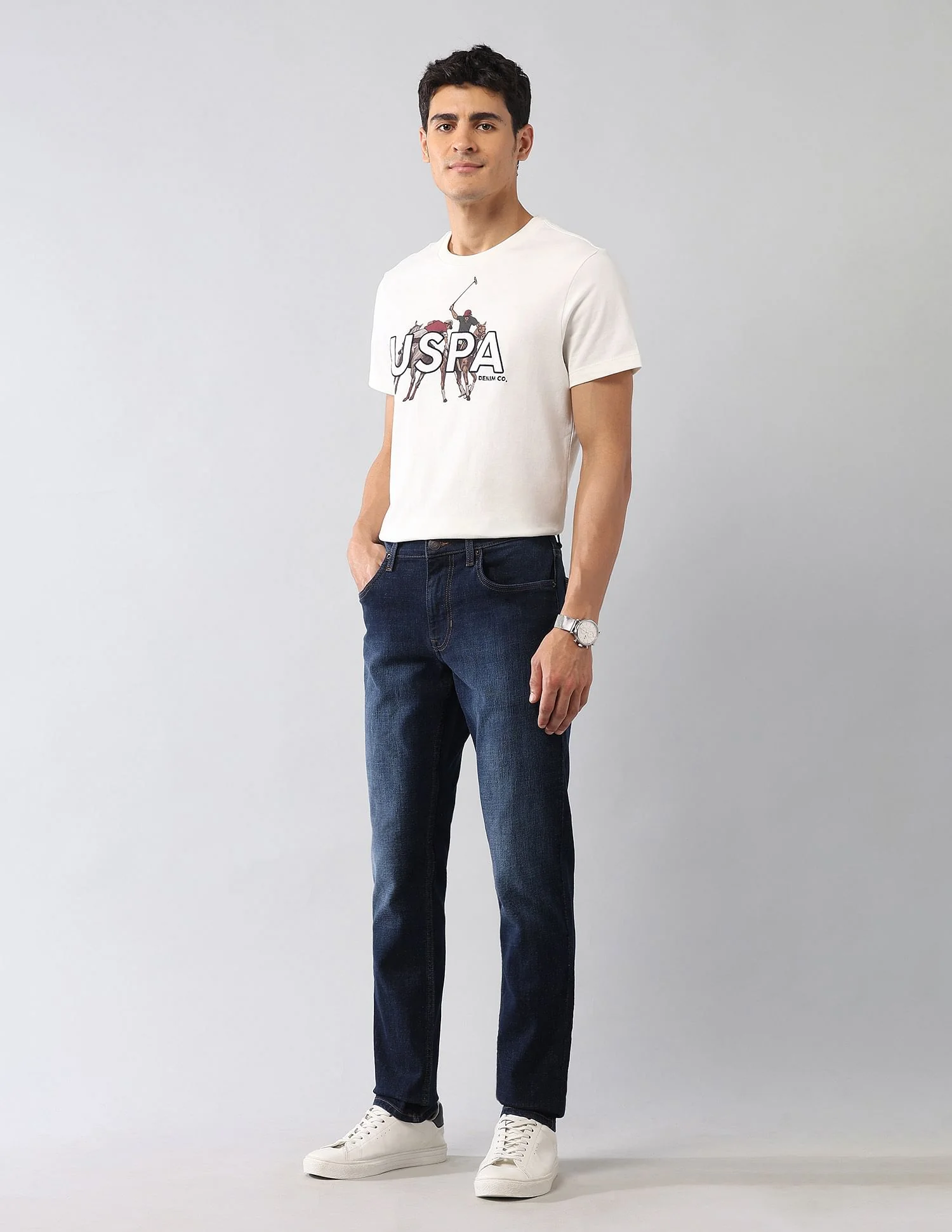 Brandon Slim Tapered Fit Blue Jeans - Image 3