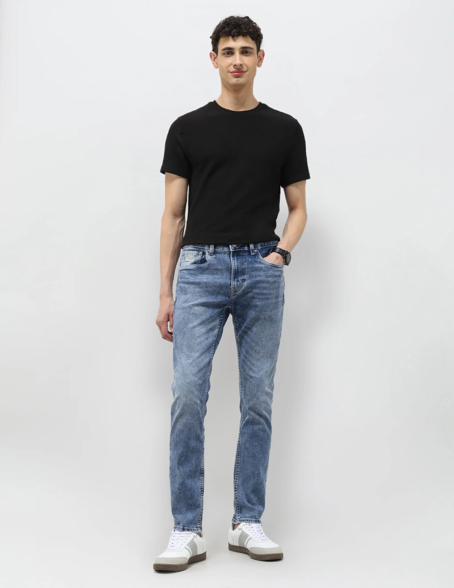 Brandon Slim Tapered Fit Blue Jeans - Image 3