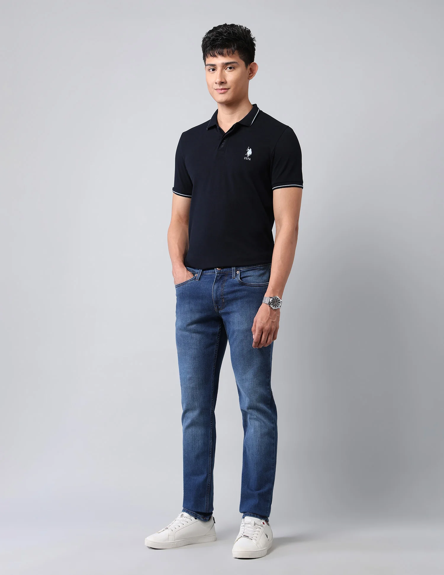 Brandon Slim Tapered Fit Blue Jeans - Image 3