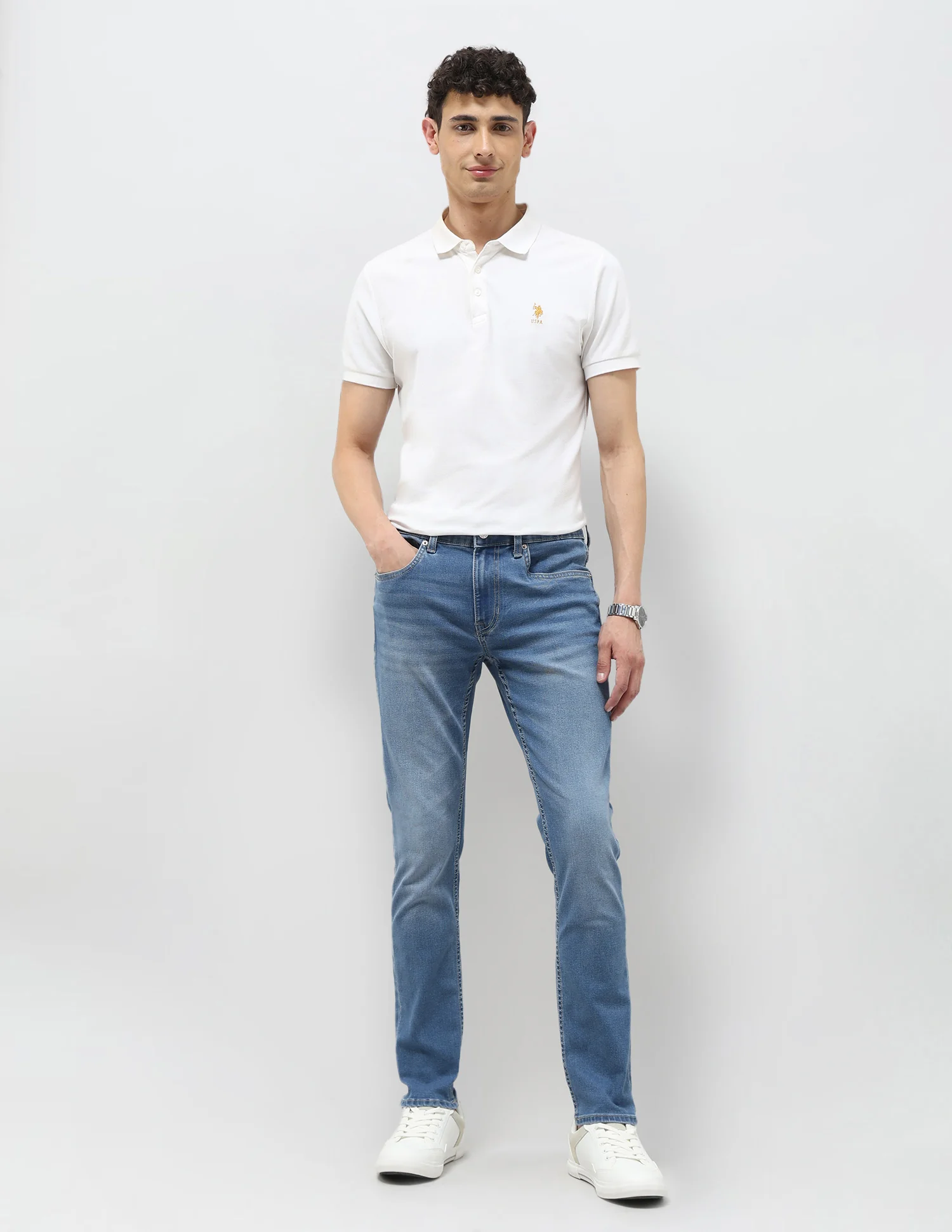 Brandon Slim Tapered Fit Blue Jeans - Image 3