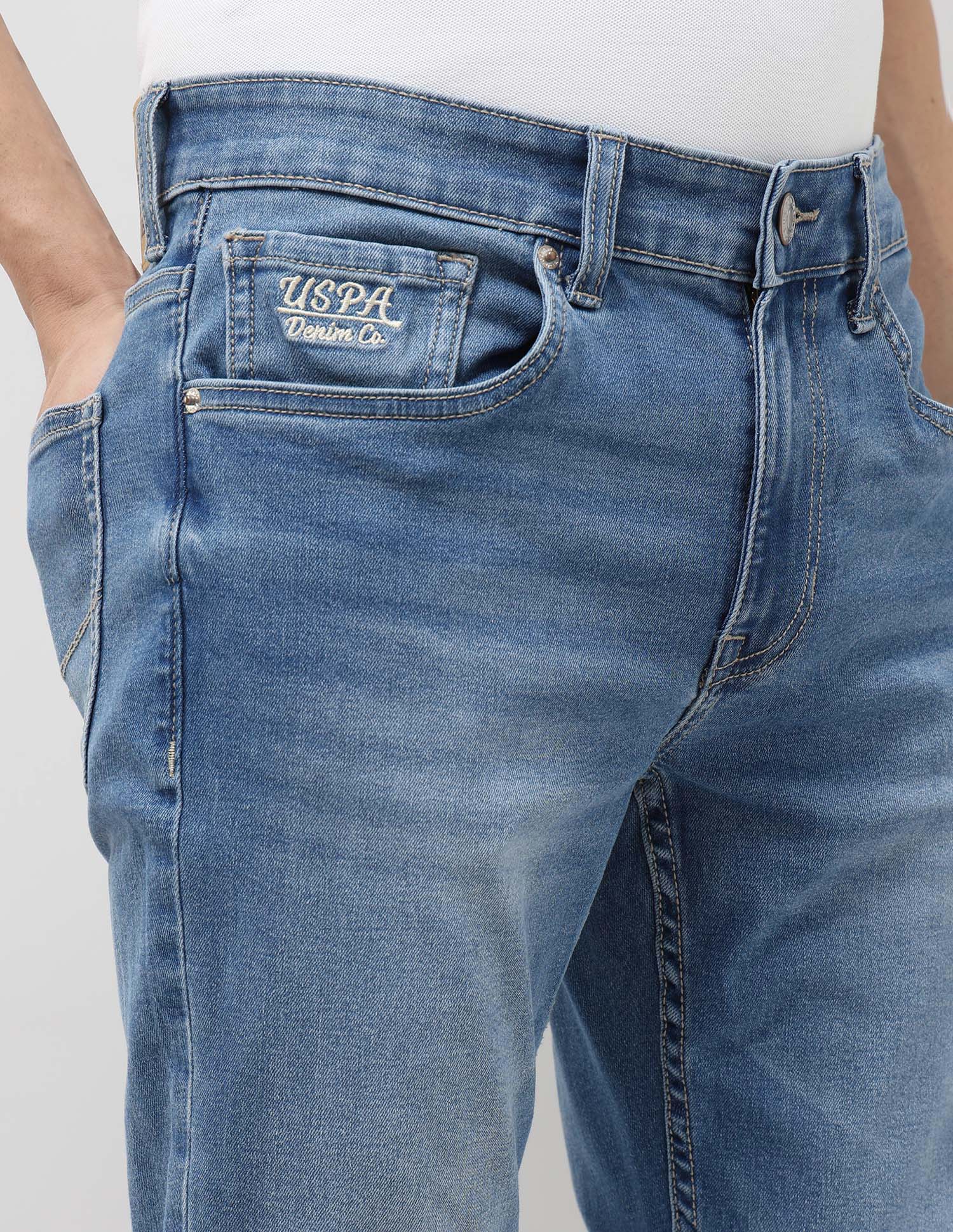 Brandon Slim Tapered Fit Blue Jeans - Image 7