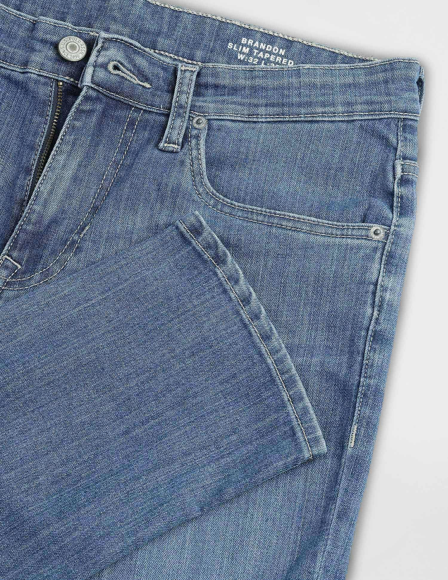 Brandon Slim Tapered Fit Blue Jeans - Image 2