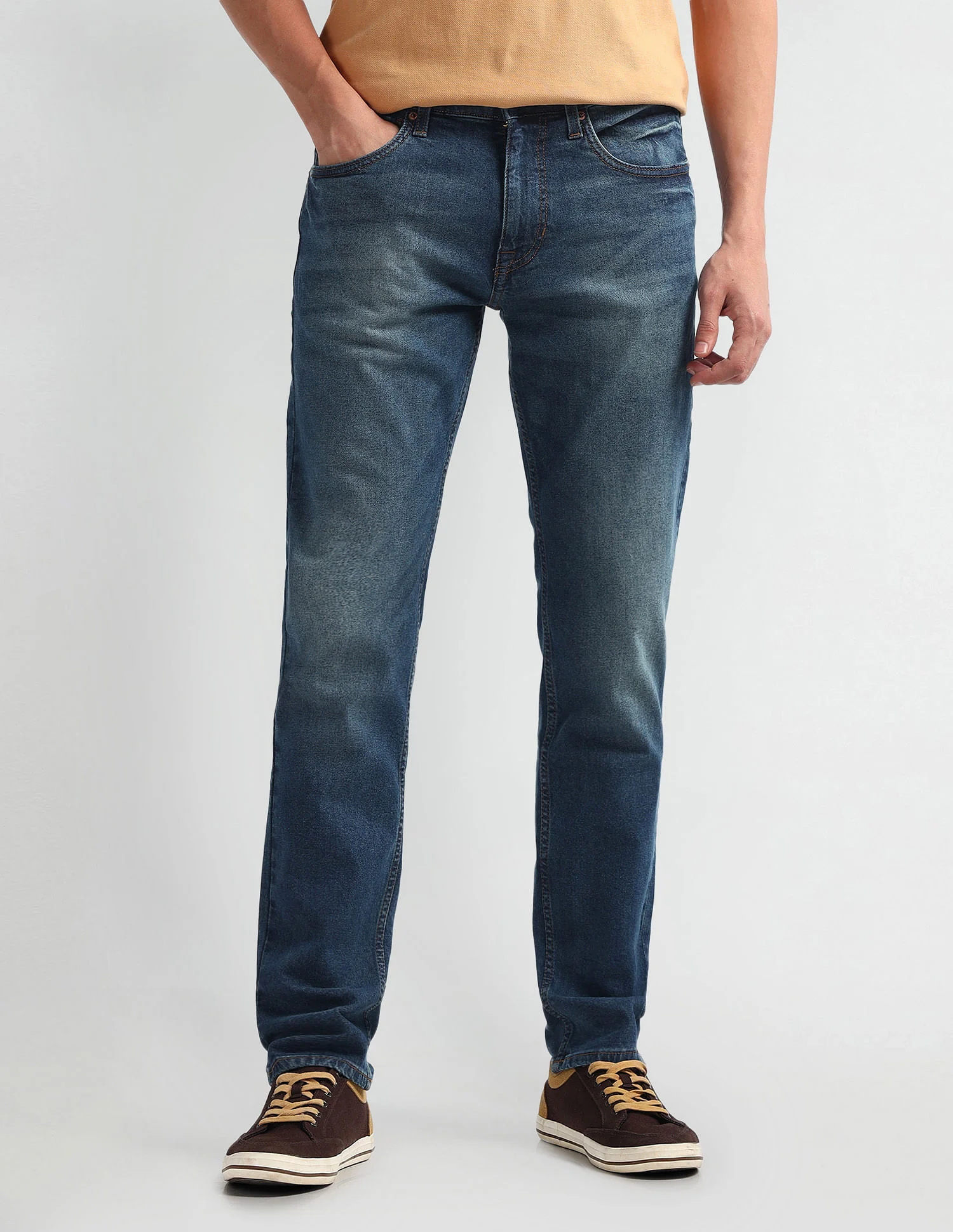 Brandon Slim Tapered Fit Blue Jeans