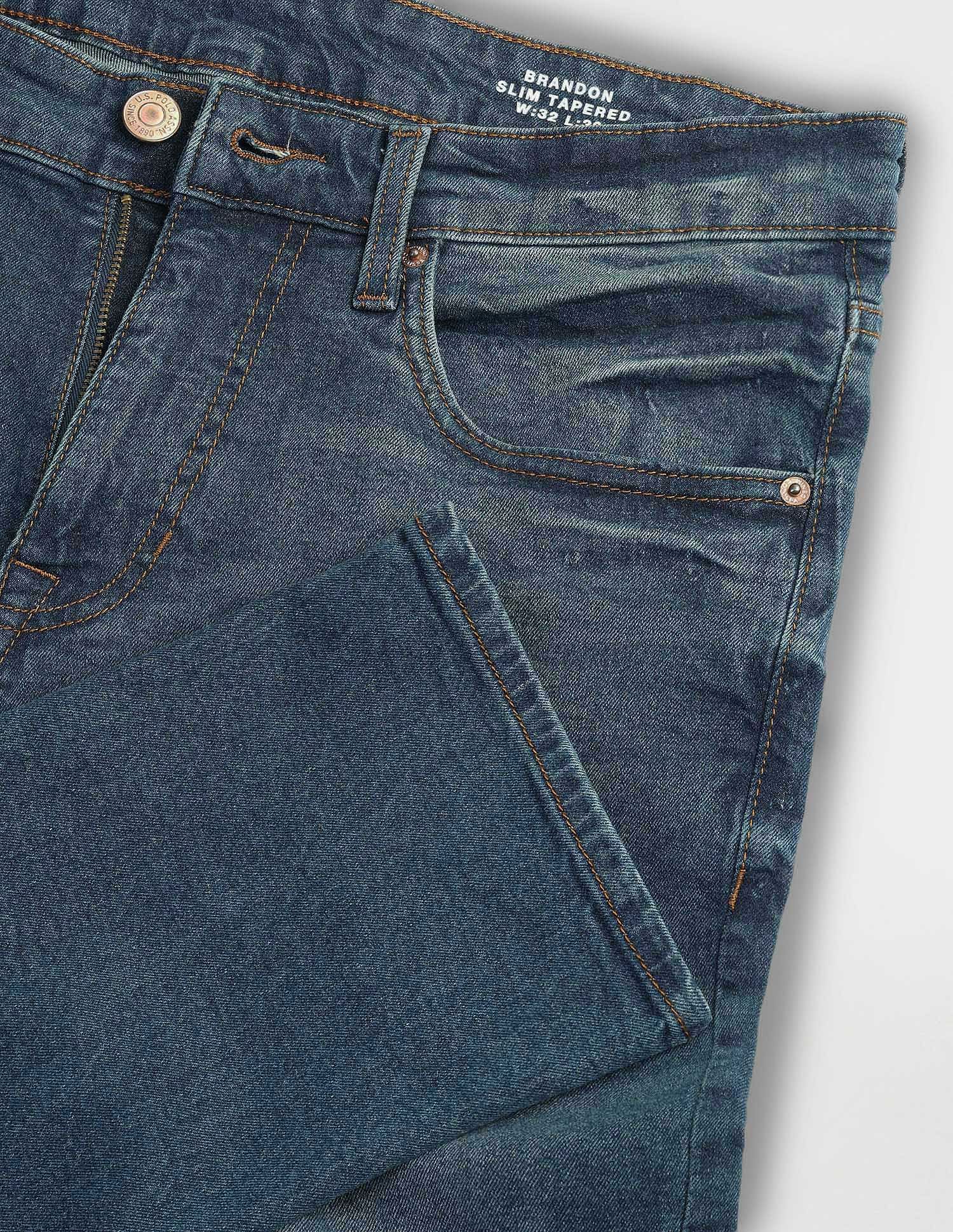 Brandon Slim Tapered Fit Blue Jeans - Image 2