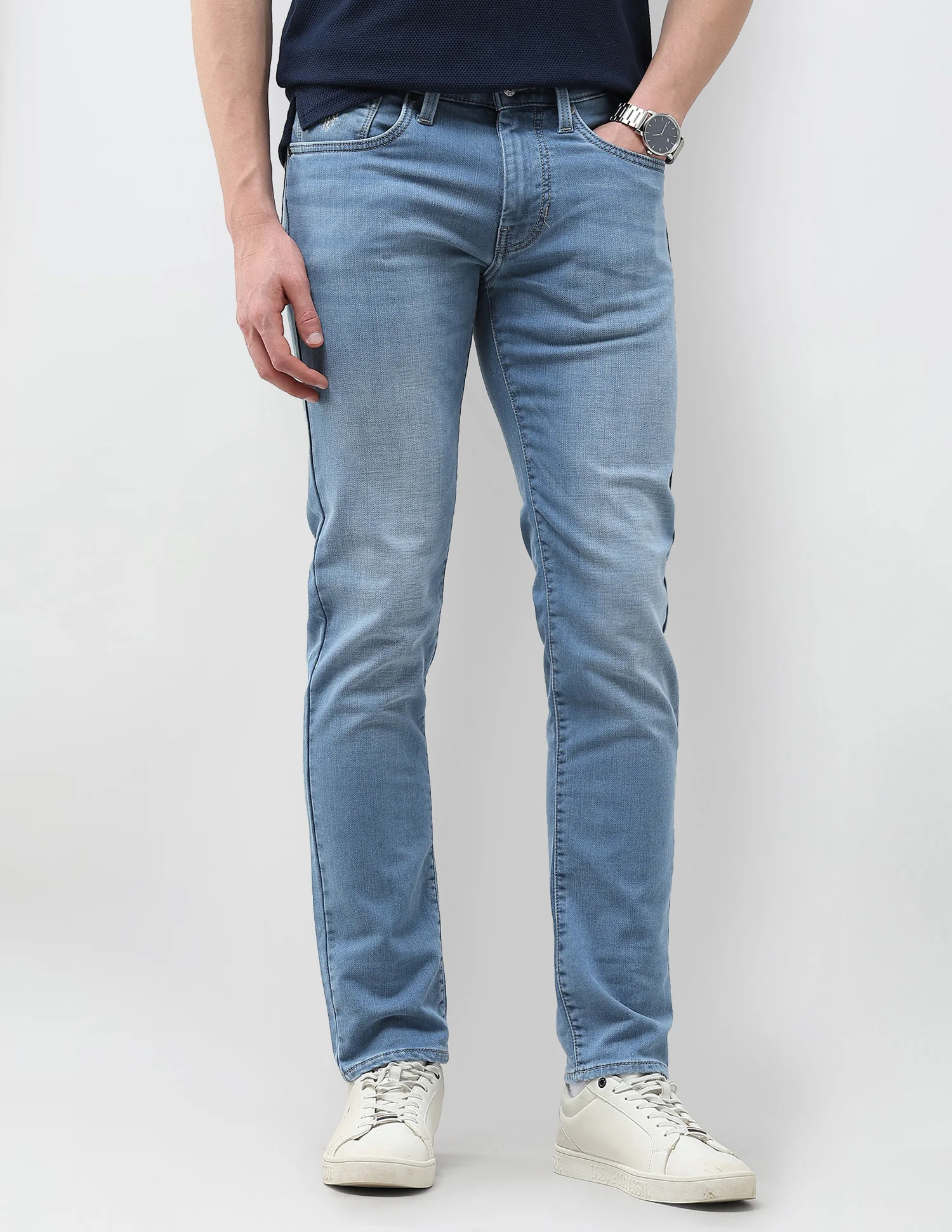 Brandon Slim Tapered Fit Blue Jeans