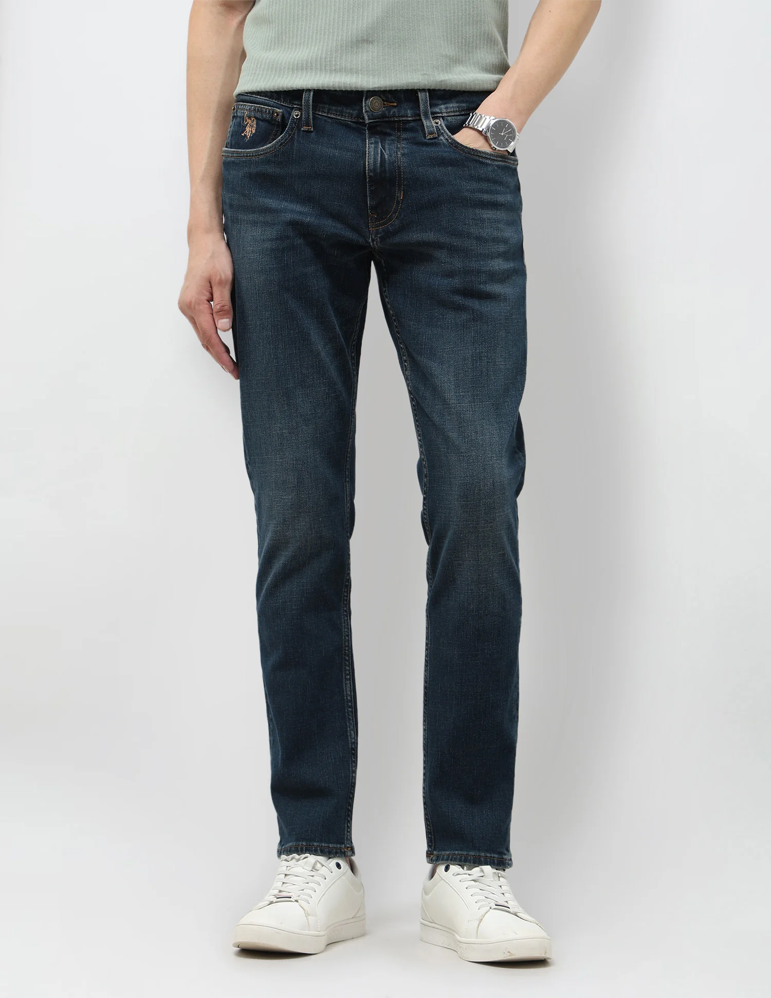 Brandon Slim Tapered Fit Blue Jeans