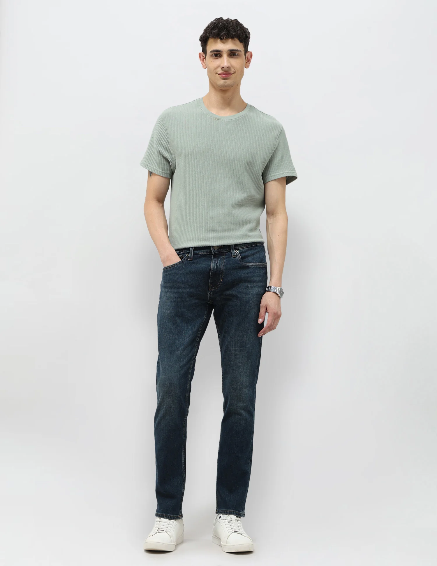 Brandon Slim Tapered Fit Blue Jeans - Image 3