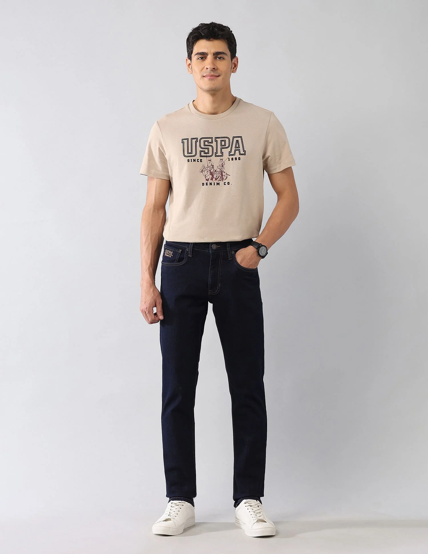Brandon Slim Tapered Fit Blue Jeans - Image 3