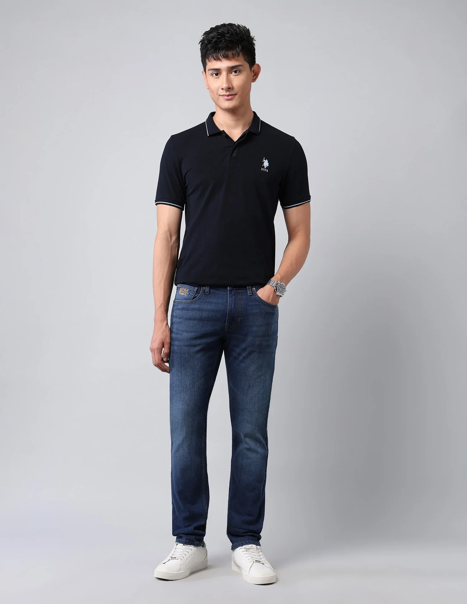 Brandon Slim Tapered Fit Blue Jeans - Image 3