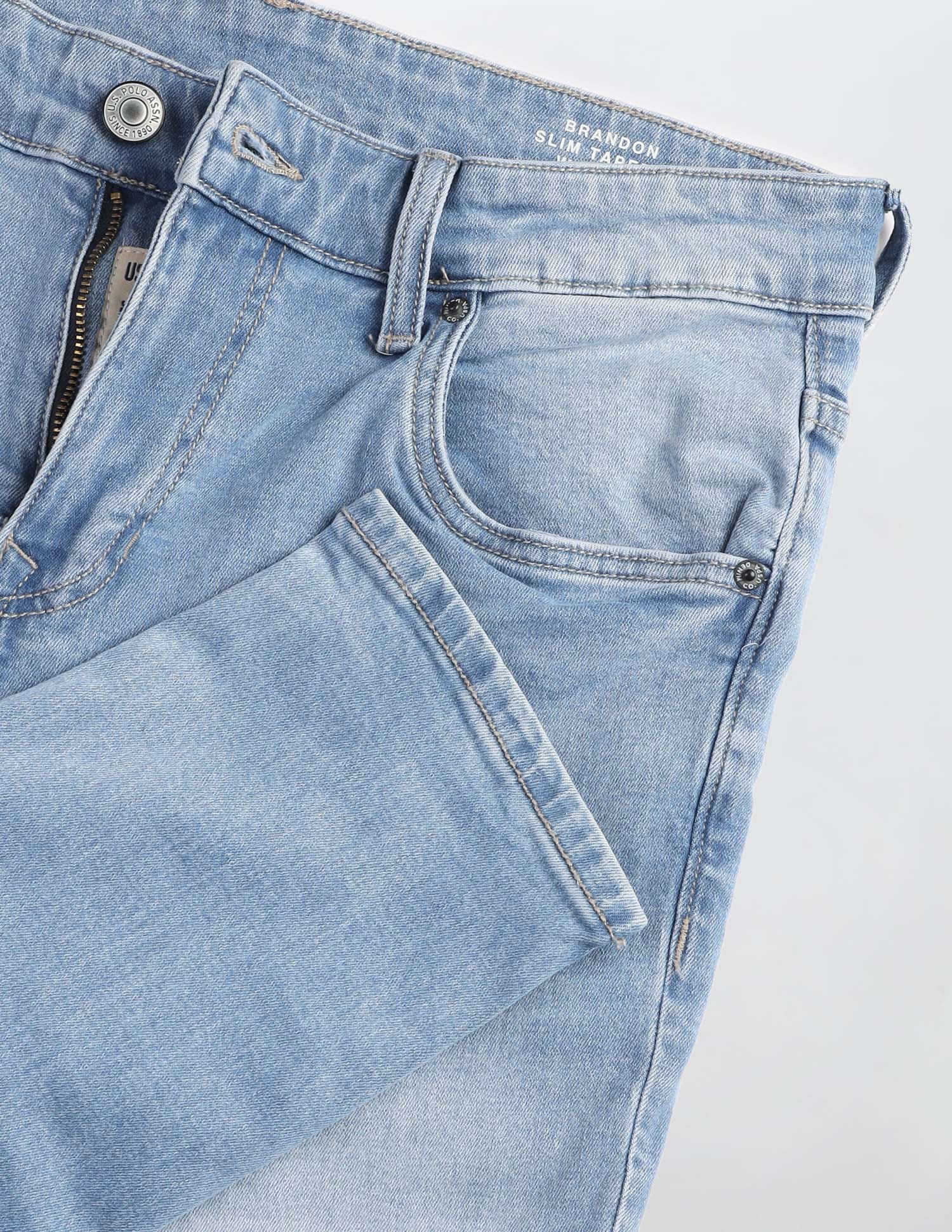 Brandon Slim Tapered Fit Blue Jeans - Image 2