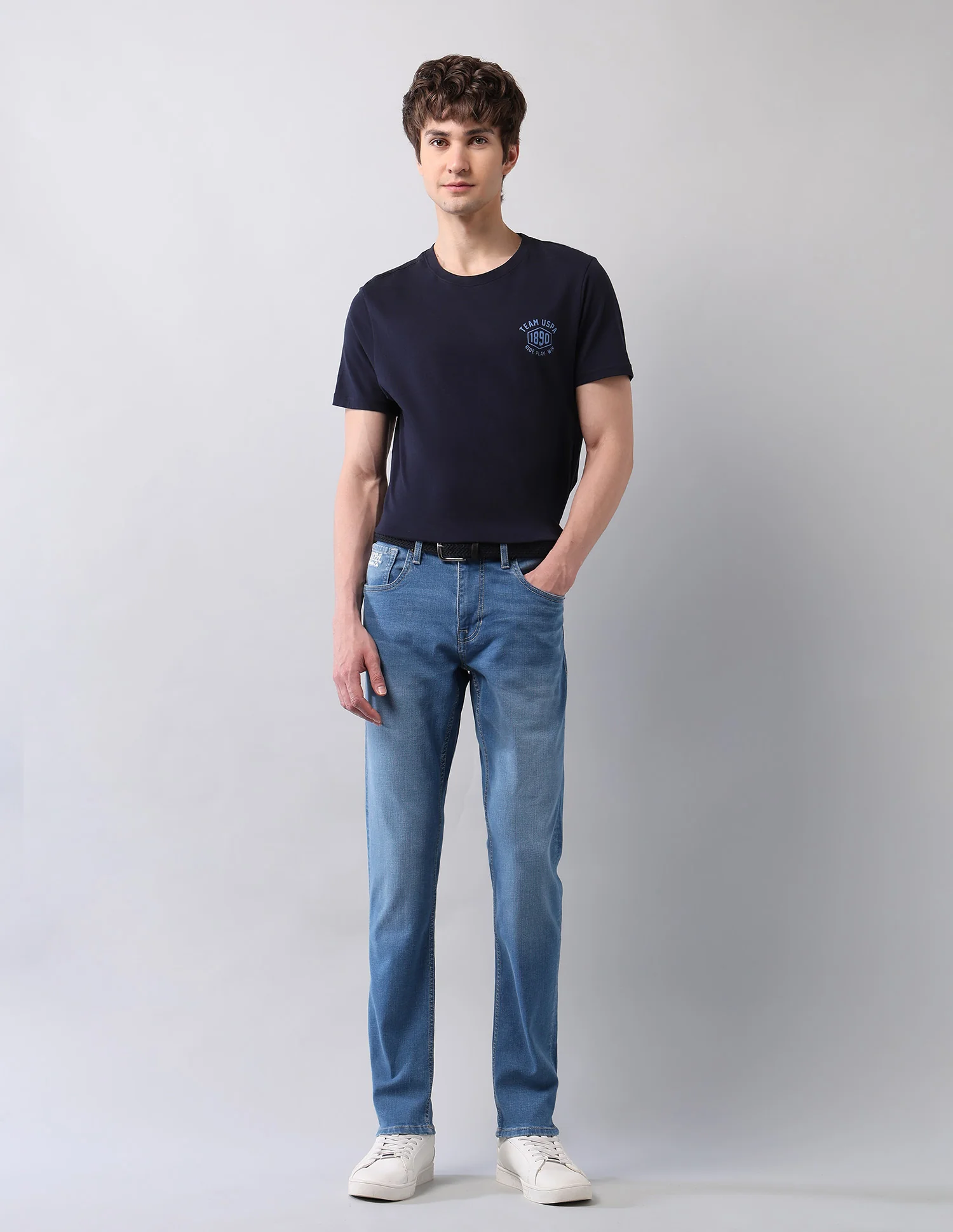 Brandon Slim Tapered Fit Blue Jeans - Image 3