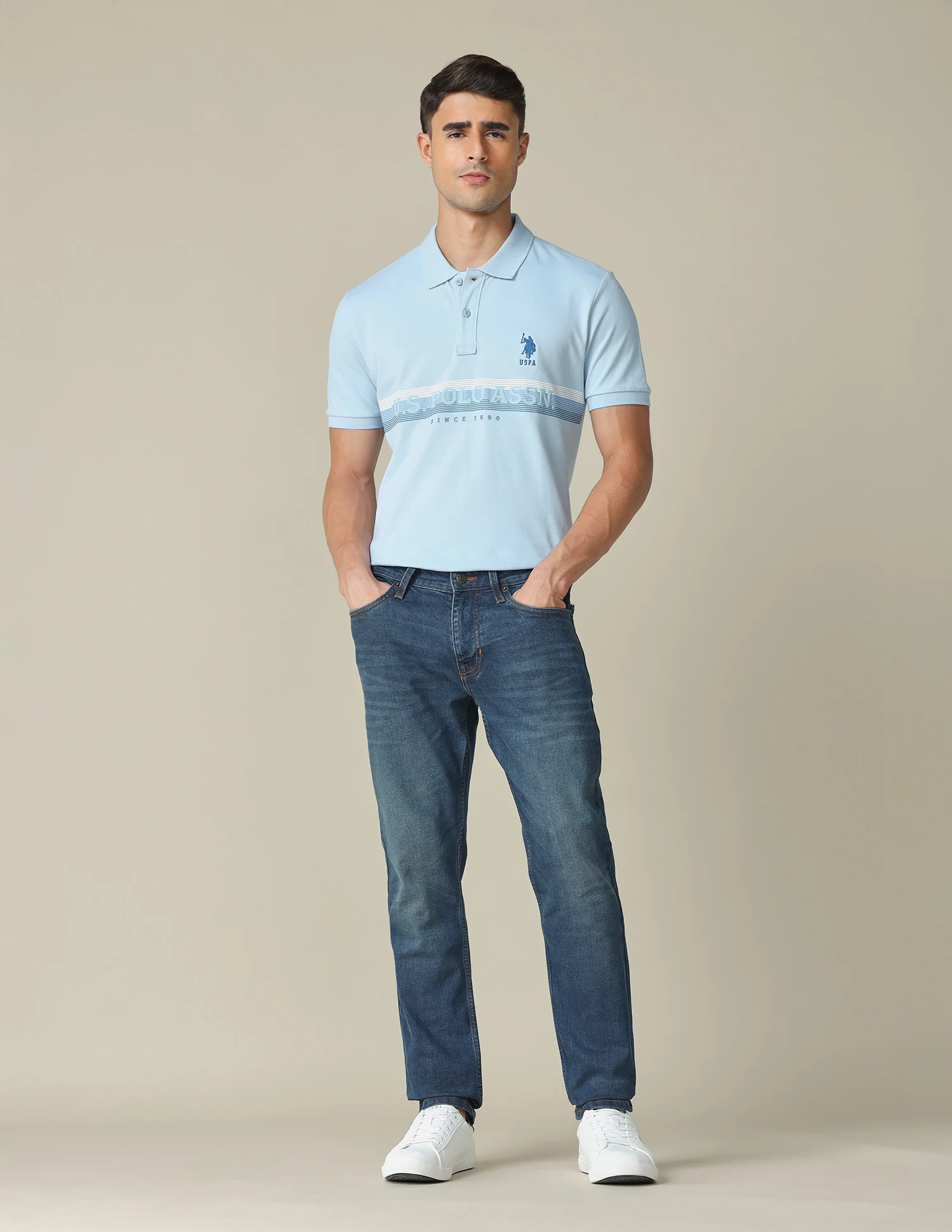 Brandon Slim Tapered Fit Blue Jeans - Image 3